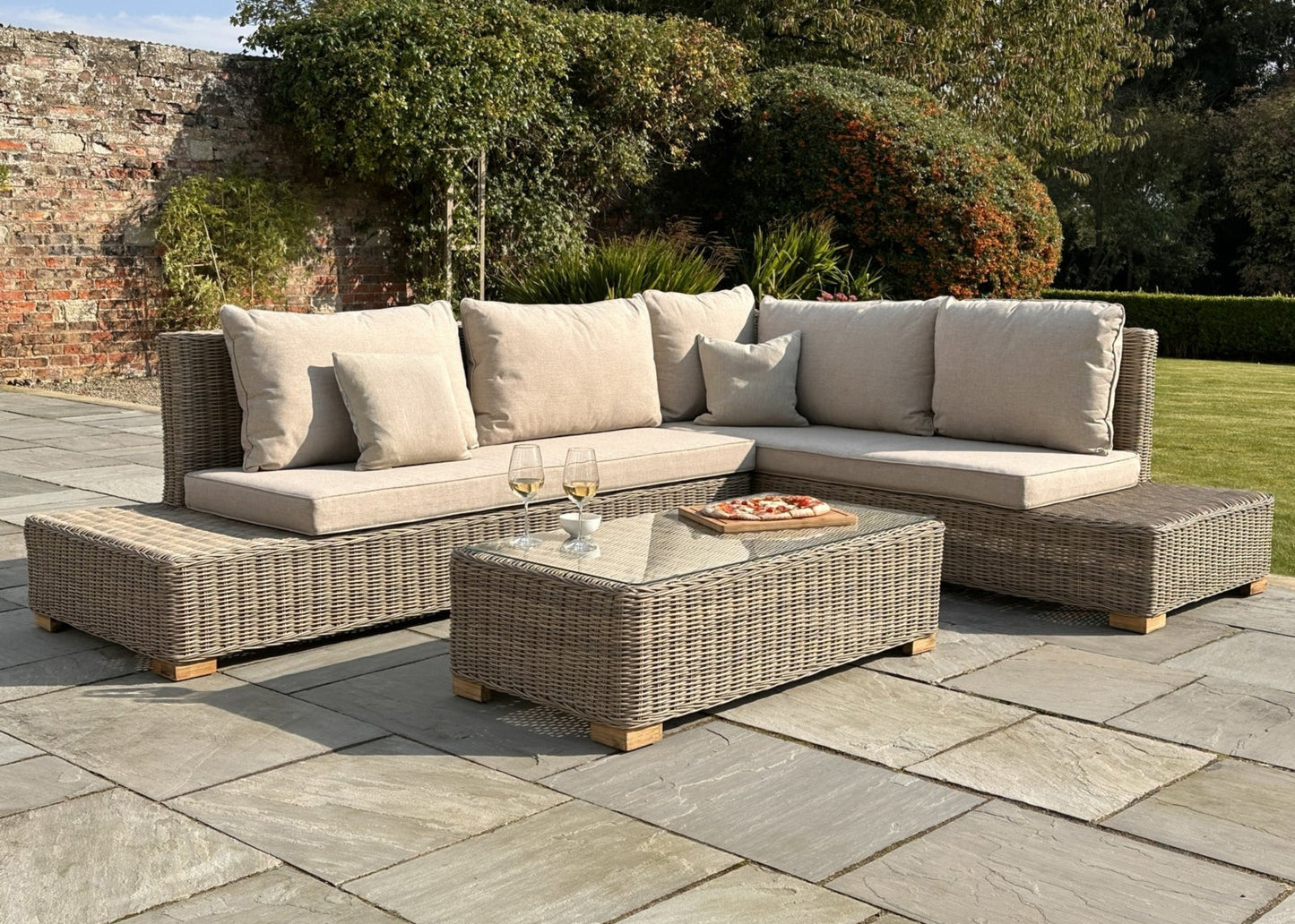 Capri Collection Outdoor Large Corner And Coffee Table Set
