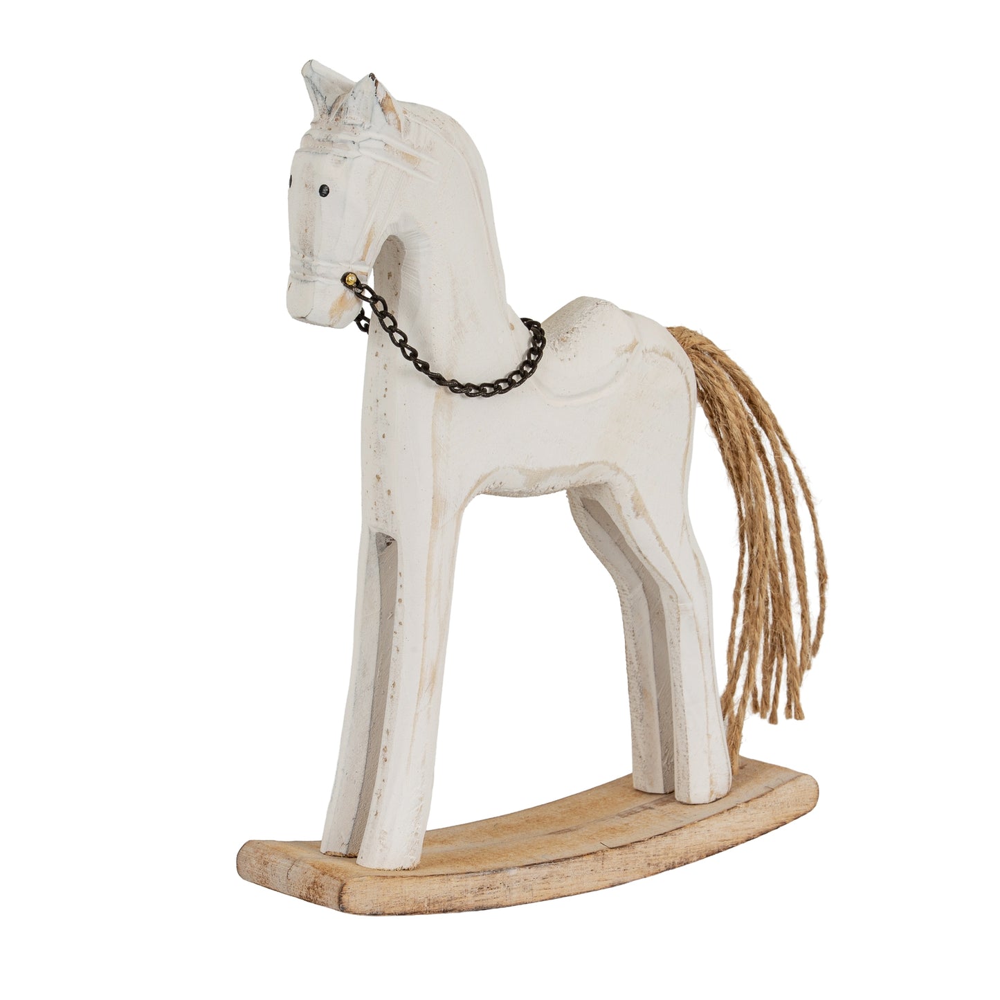 Whitewashed Rustic Rocking Horse