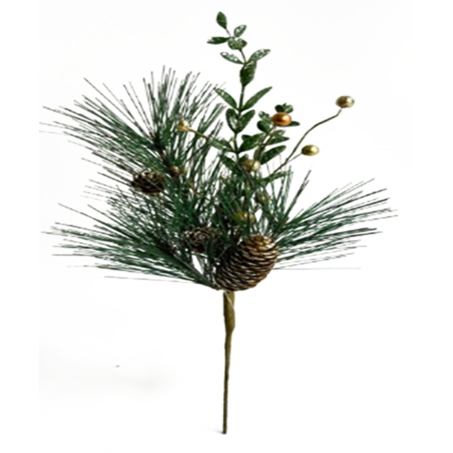 Christmas Soft Gold Spray With Pinecones