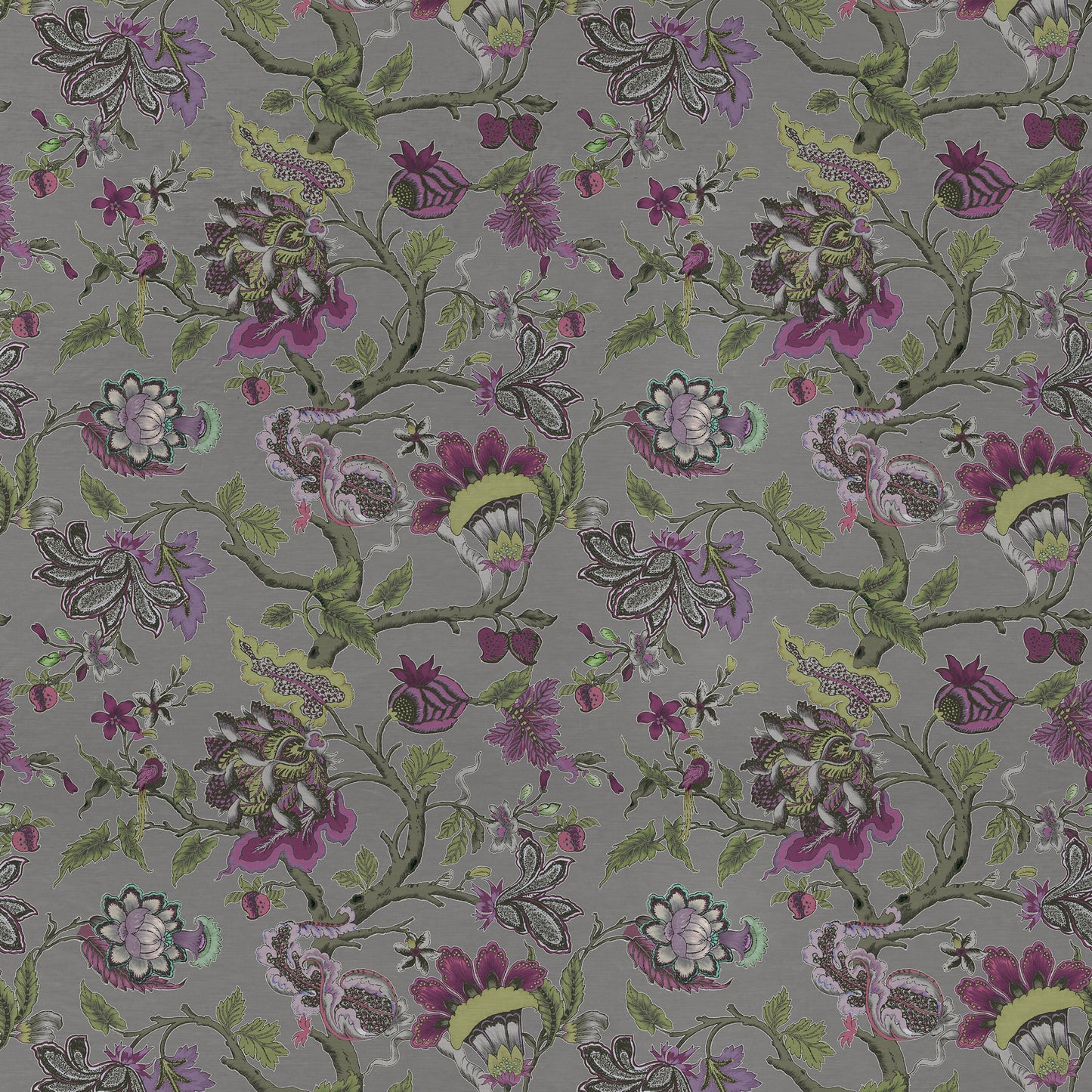 Adhira 140Cm Heavy Como Ivory Fabric Metre - Violet