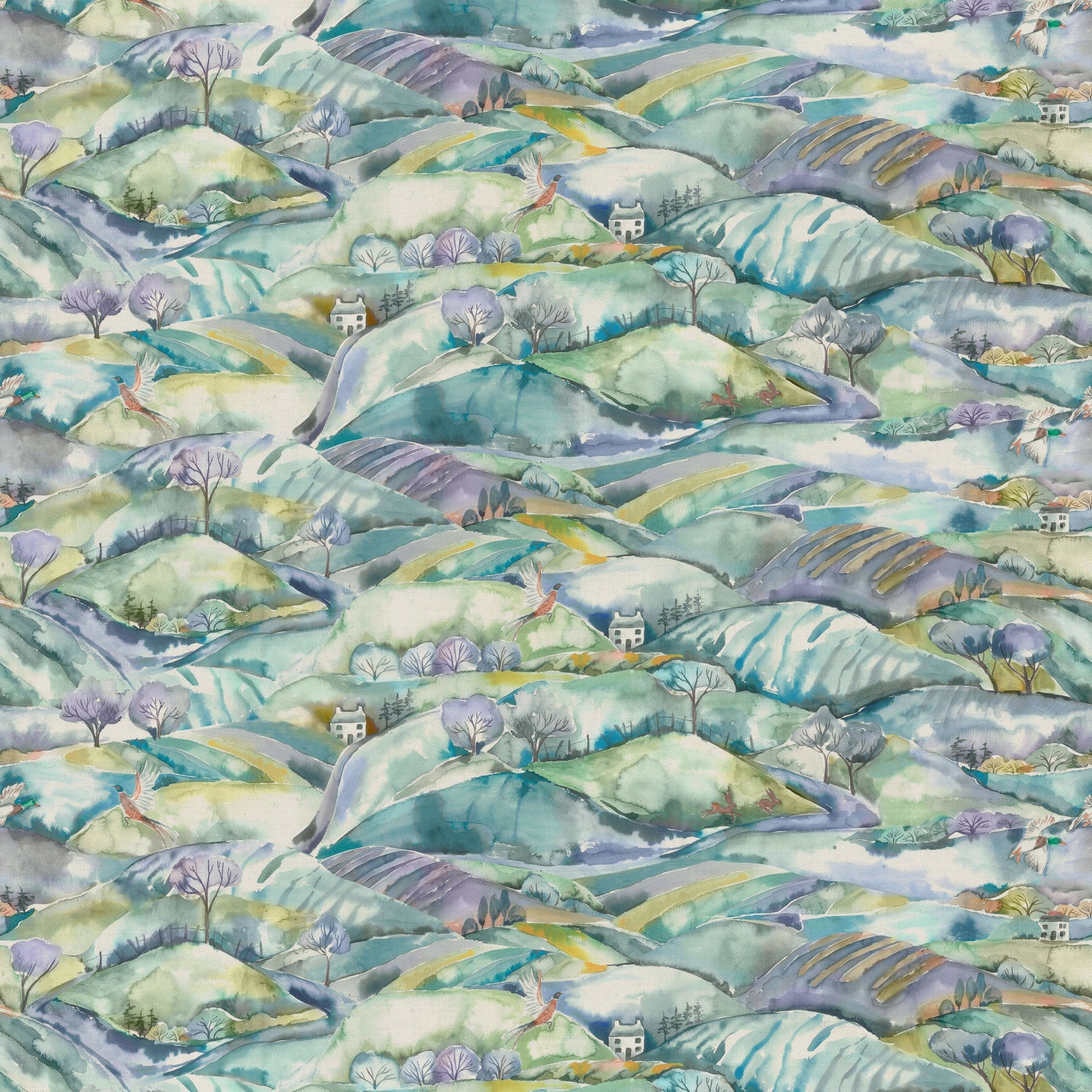 Ambleside 145Cm Fiona Fabric Metre - Teal