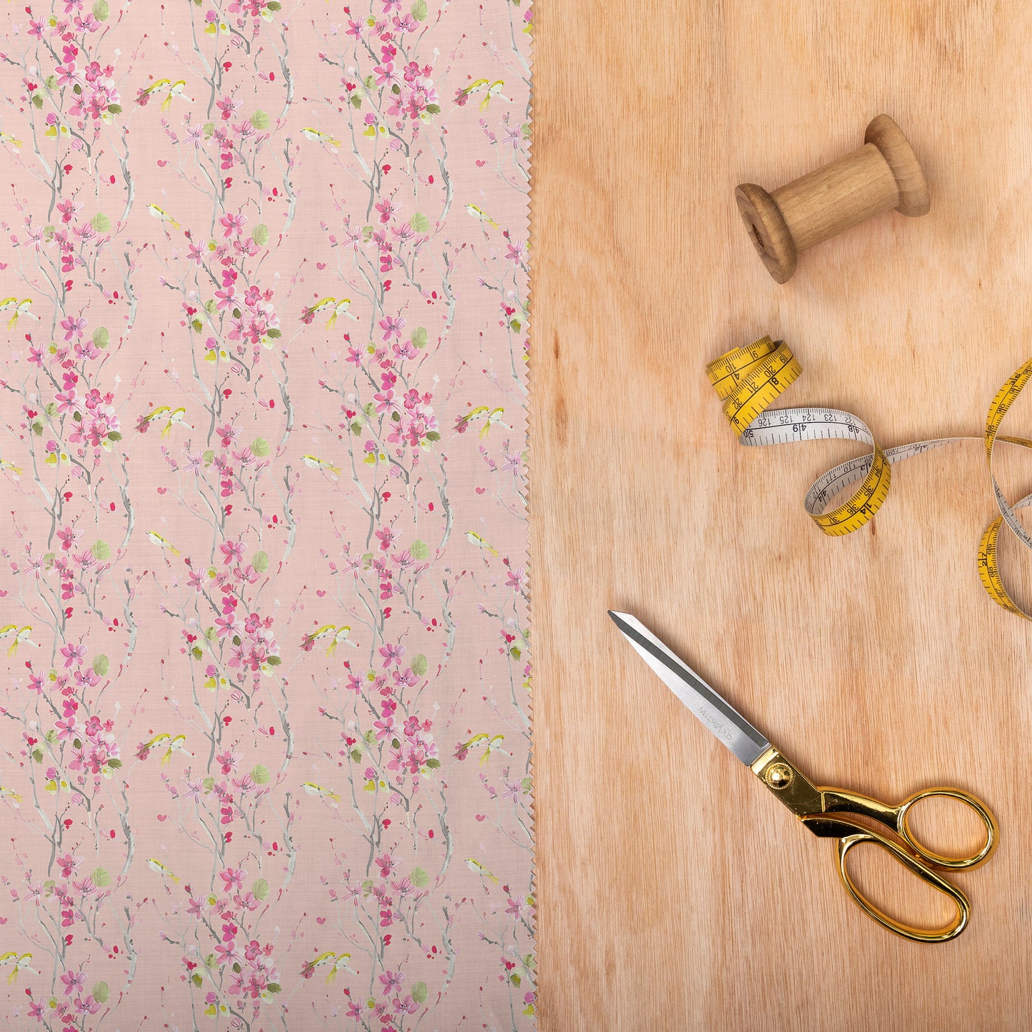 Armathwaite Poplin 152Cm Dress Fabric Metre - Blossom/Primrose