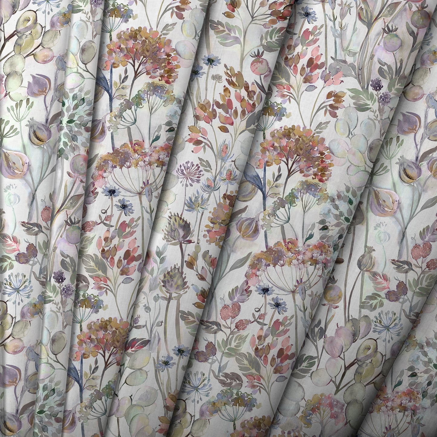 Country Hedgerow 145Cm Ann Fabric - Dusk/Cream Sample