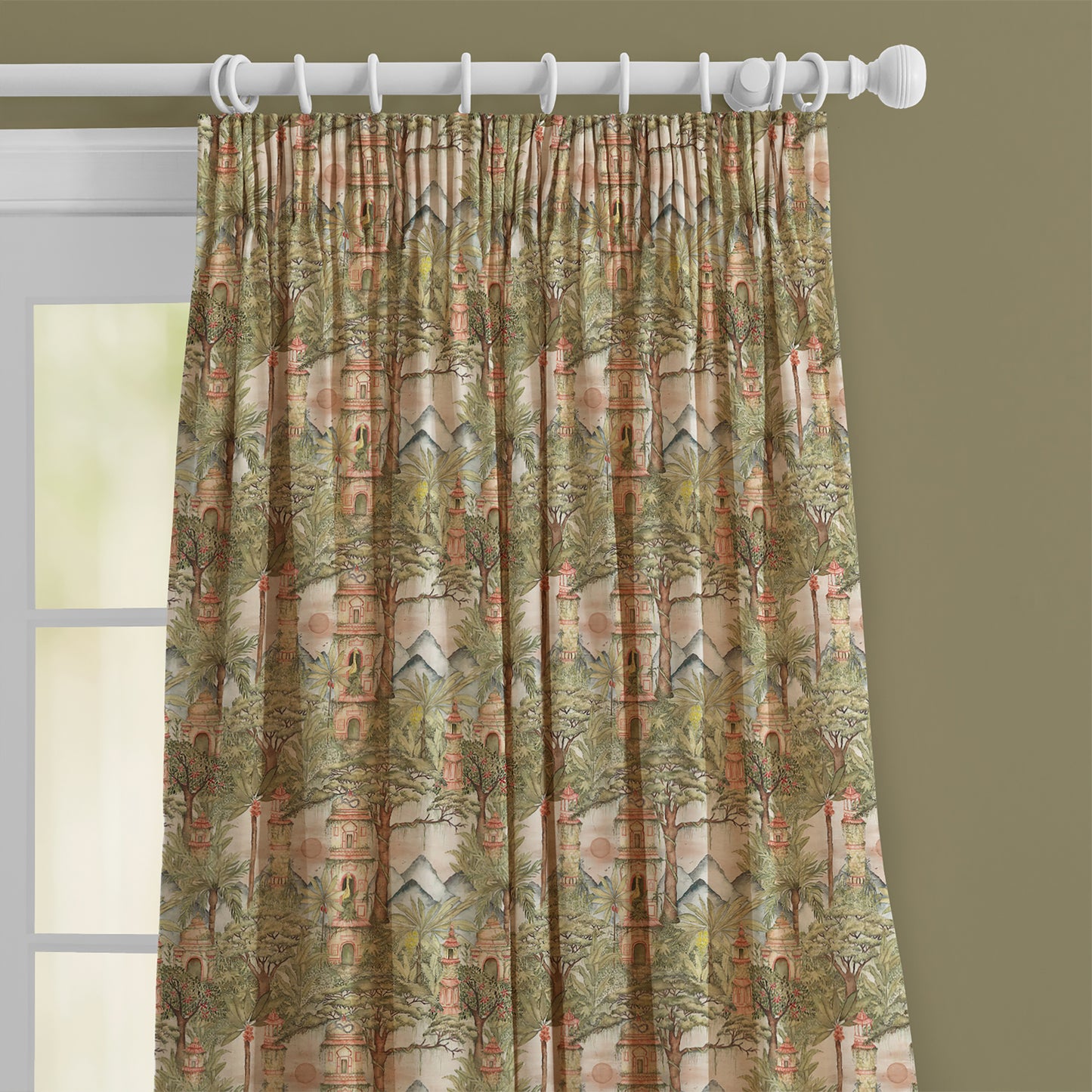 Eden Ruins 140M Fabric Metre Green
