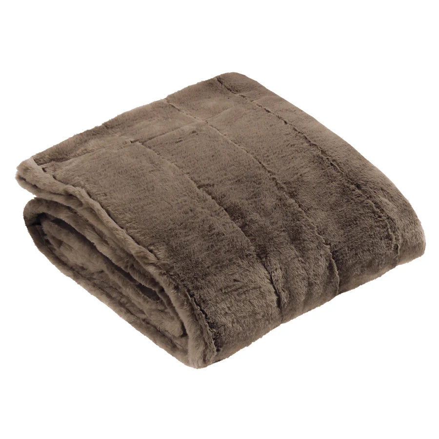 Empress Faux Fur Throw Taupe