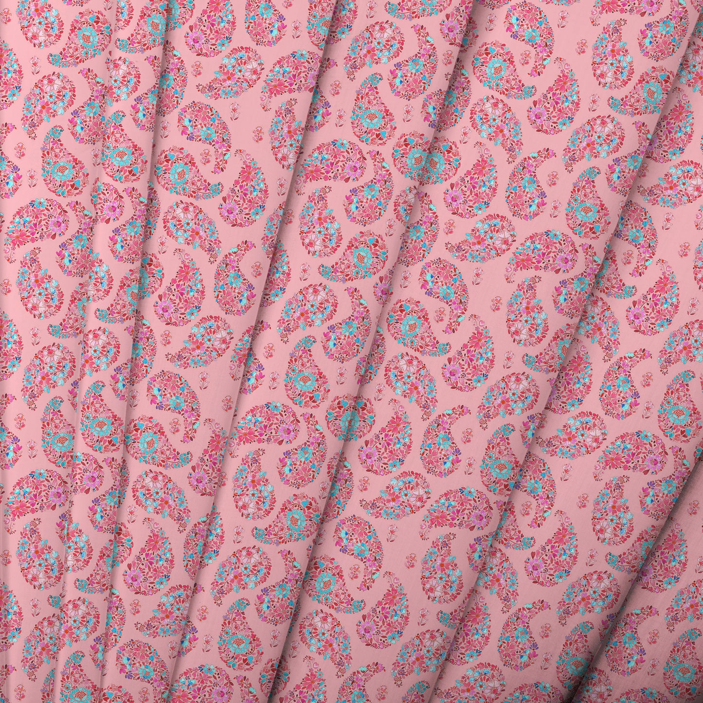 Rafiya Fine Lawn Cotton 160Cm Dress Fabric Metre - Flamingo