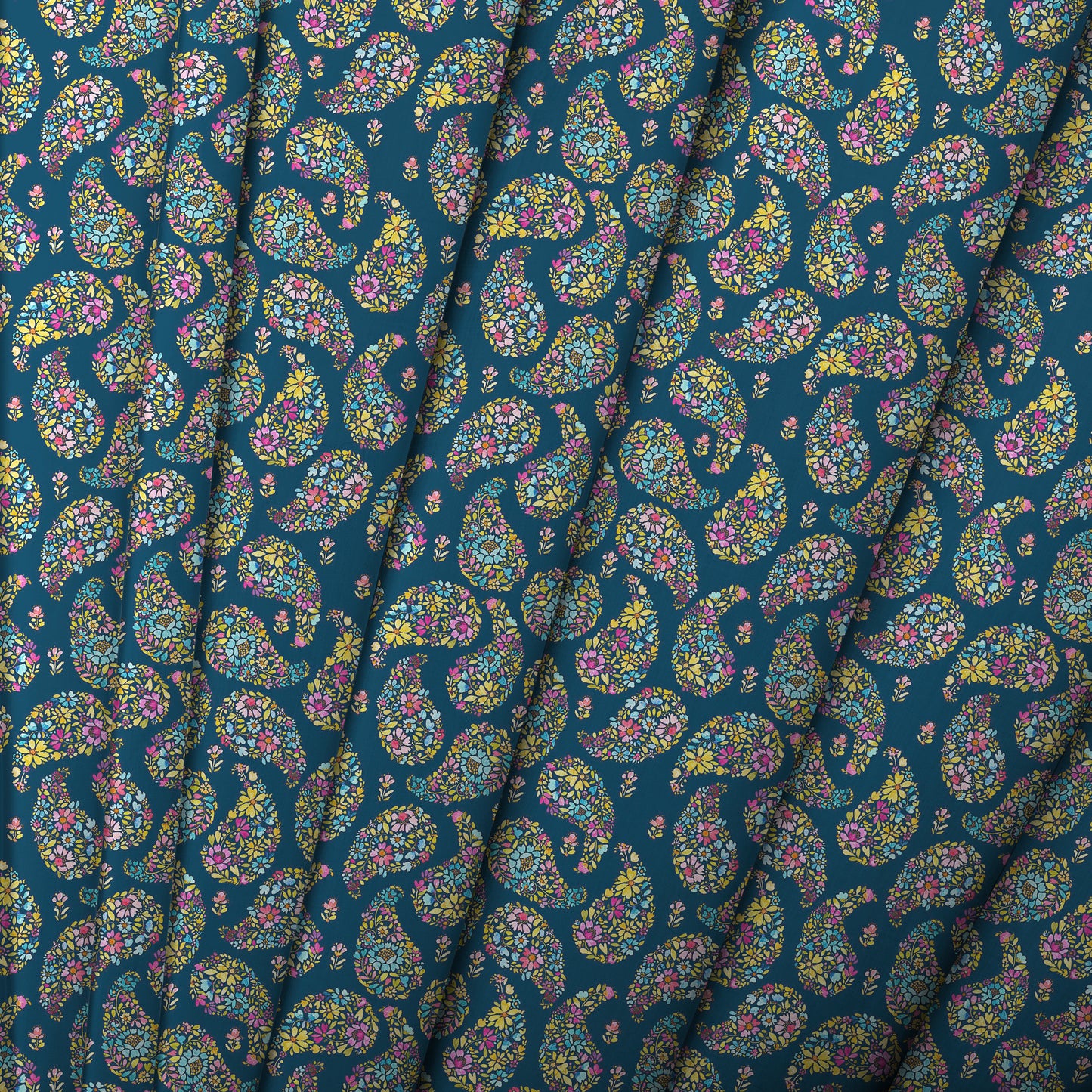 Rafiya Fine Lawn Cotton 160Cm Dress Fabric Metre - Summer Navy