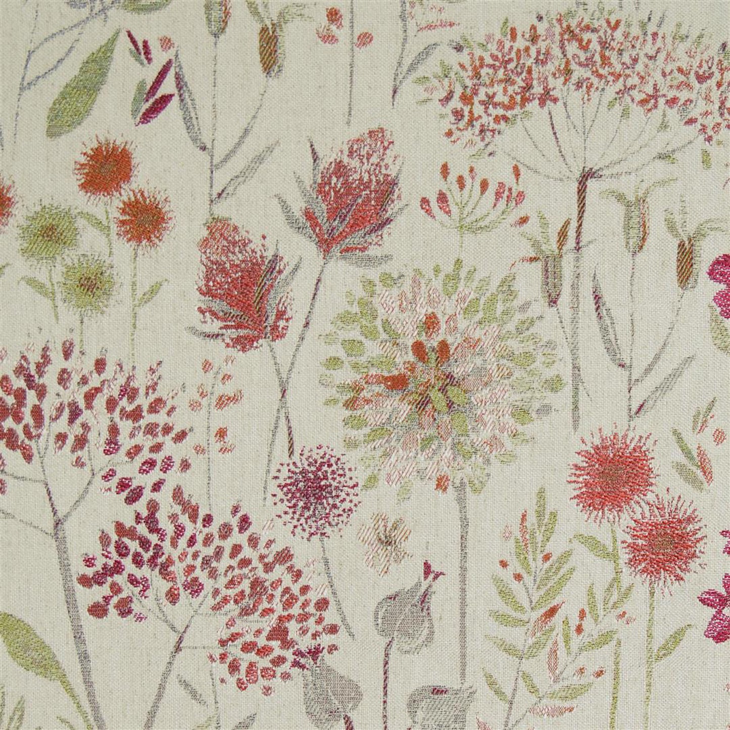 Flora Linen 138Cm Fabric Metre Russett