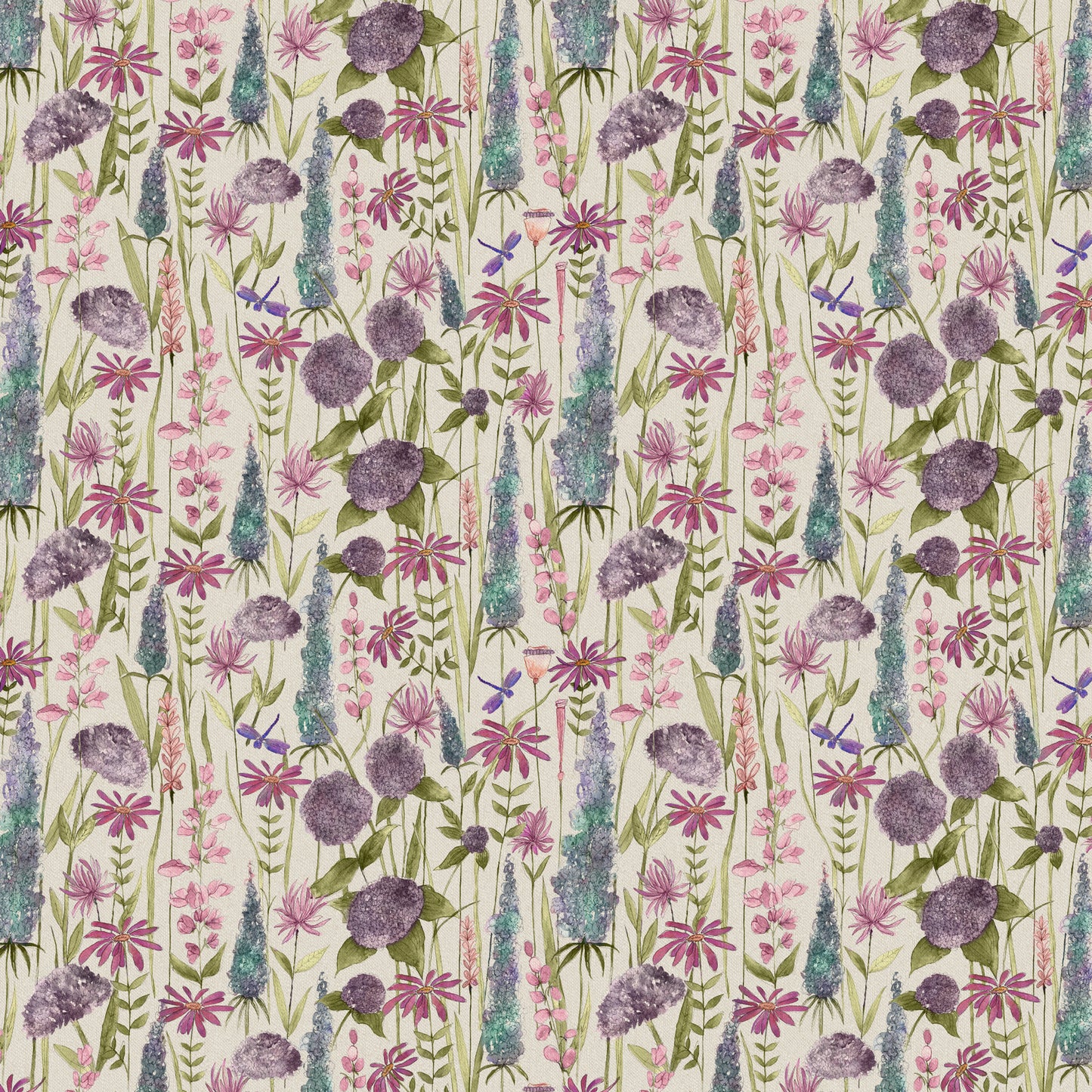 Florabunda Linen 145Cm Fabric - Verde Sample
