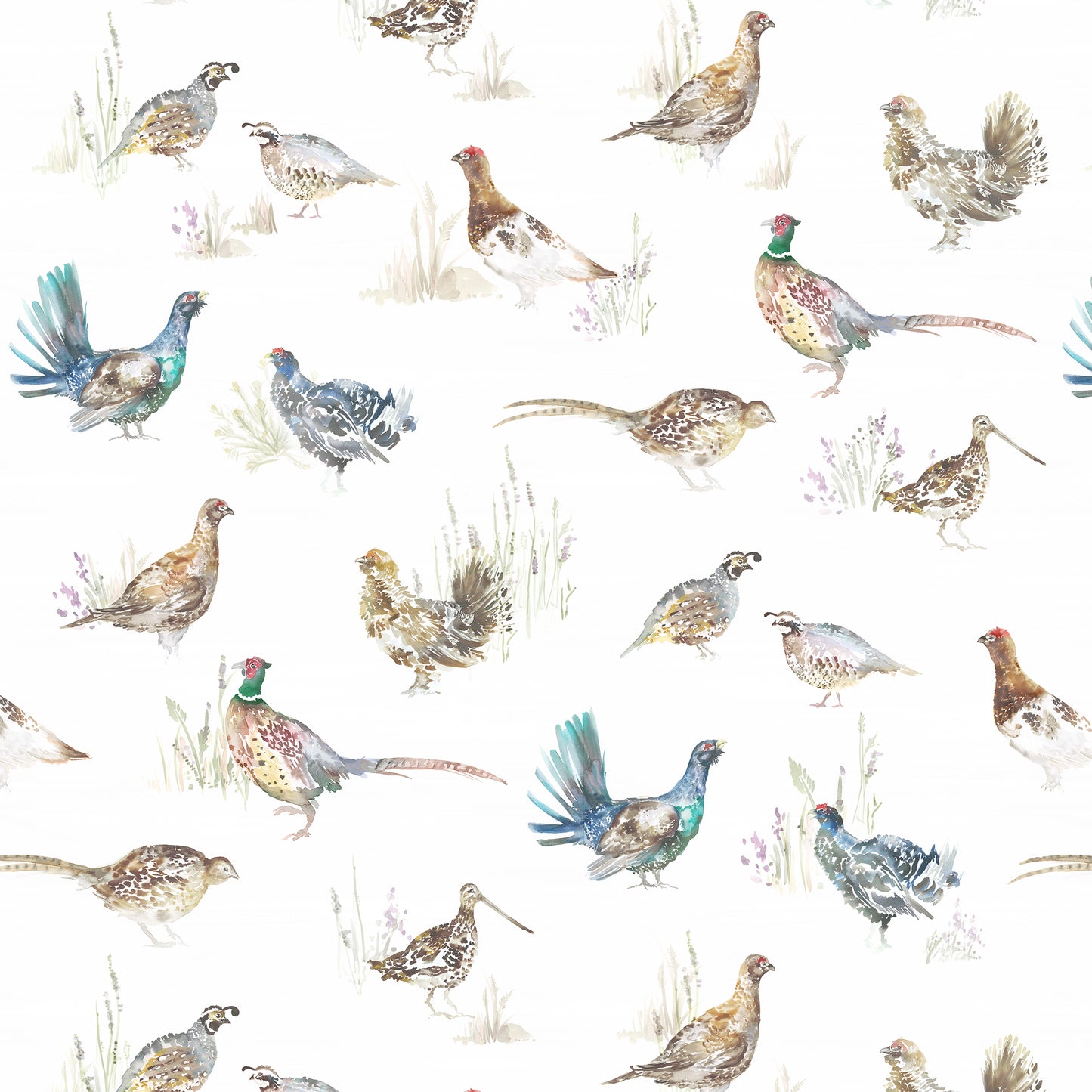 Game Birds 140Cm Sasha Linen Fabric - Linen Sample