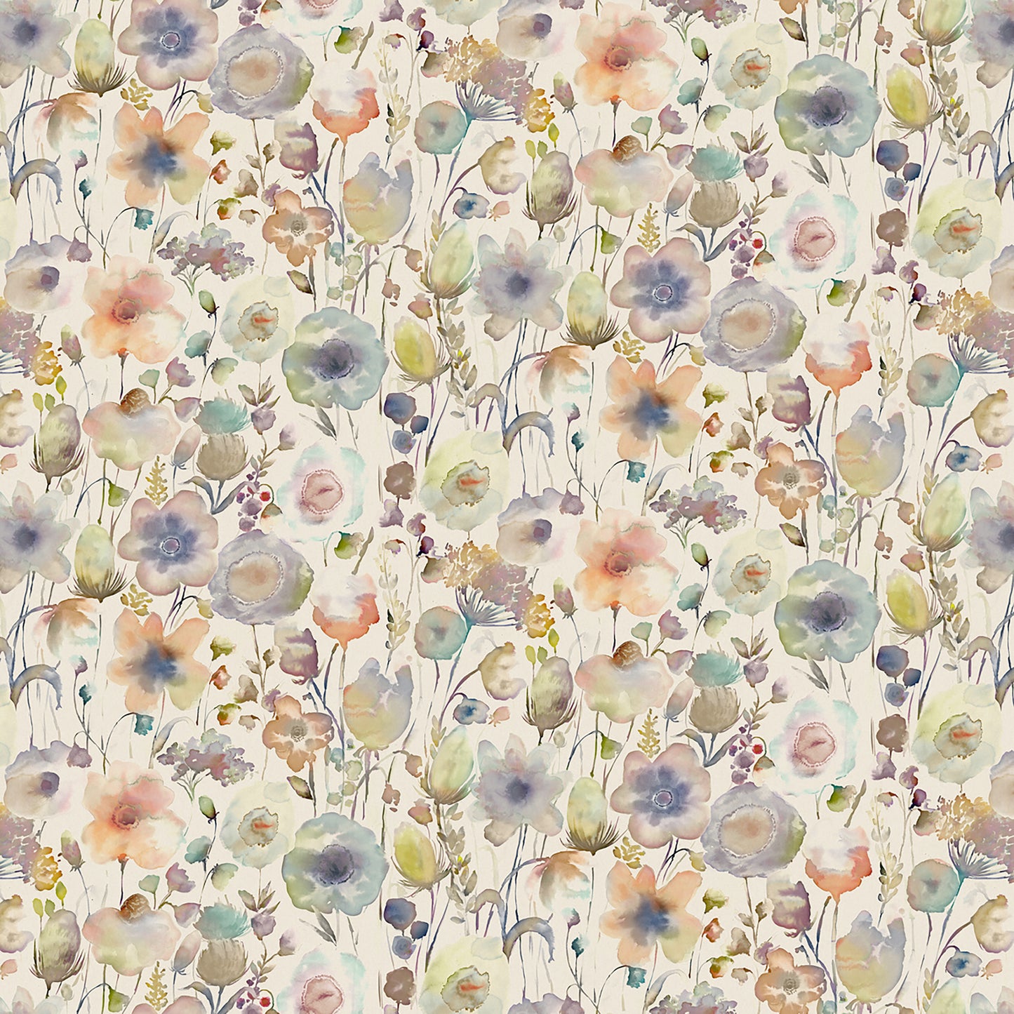 Gospiana Linen 145Cm Fiona Fabric Metre - Coral/Cloud