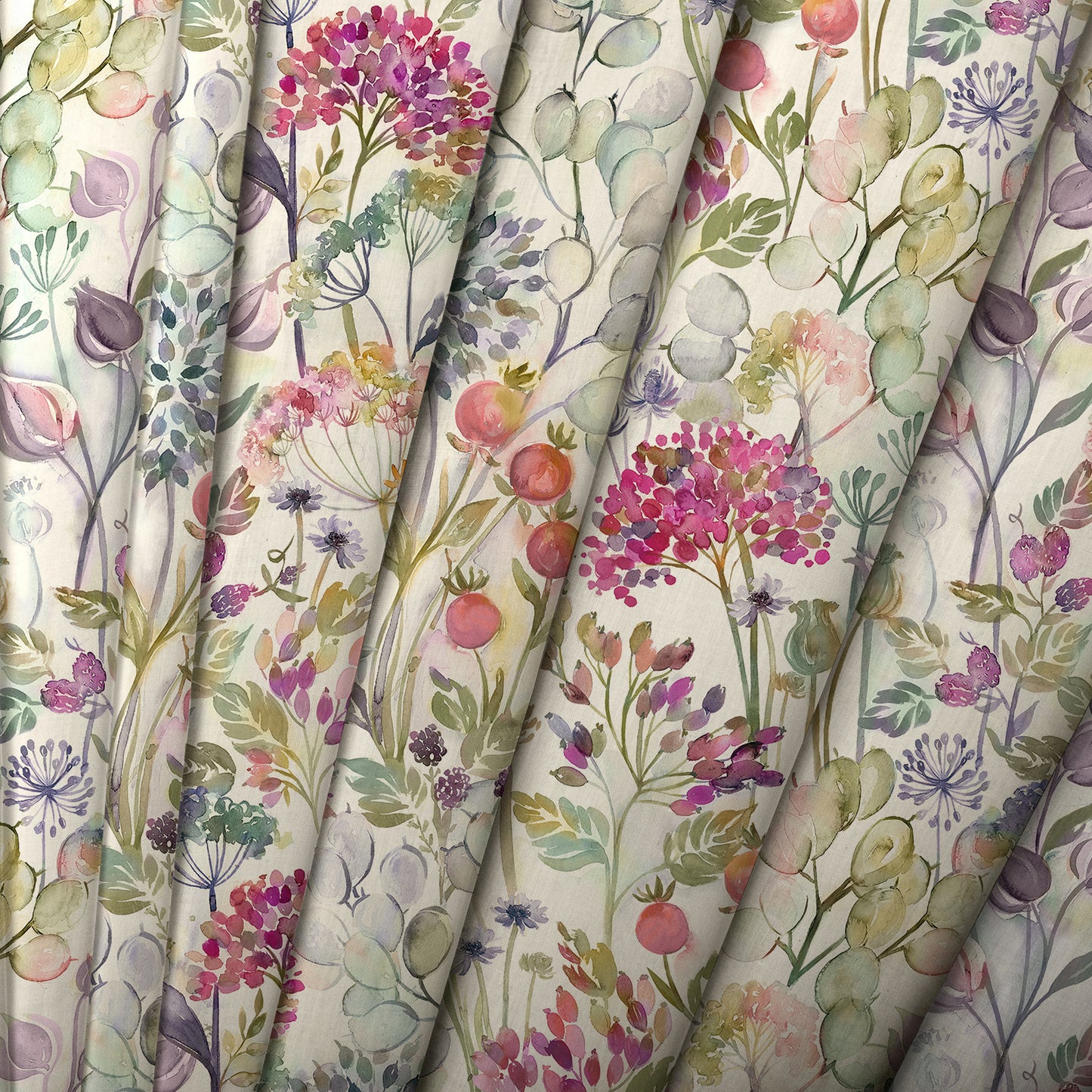 Country Hedgerow Linen 145Cm Fiona Fabric Metre - Lotus/Linen