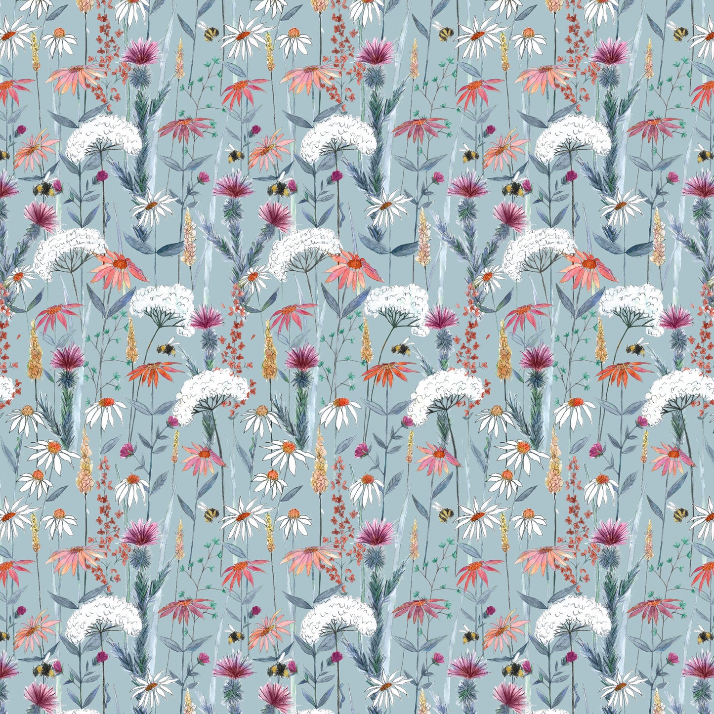 Hermione 145Cm Fiona Fabric - Cornflower Sample