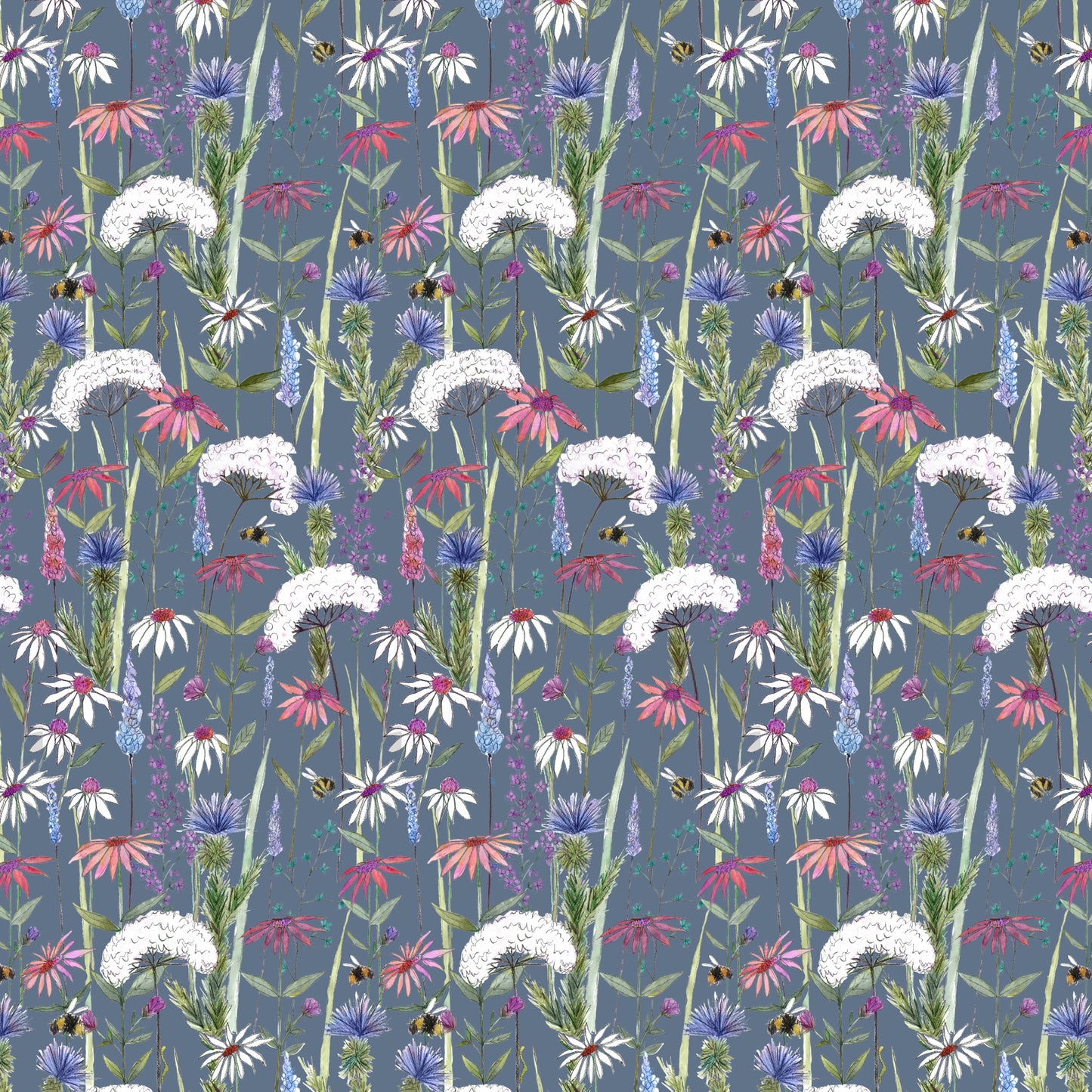 Hermione 145Cm Fiona Fabric - Indigo Sample