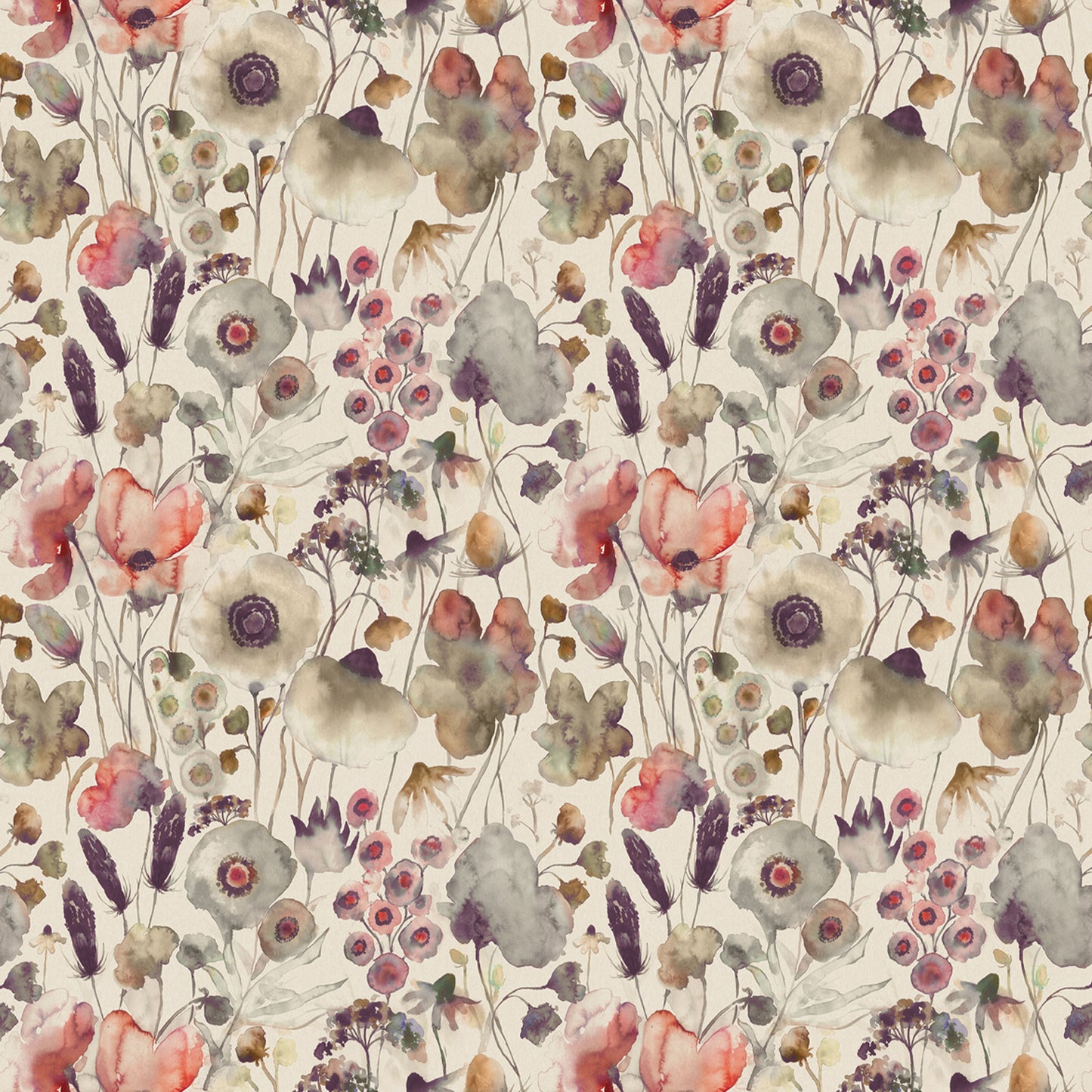 Hibbertia Linen 145Cm Fiona Fabric - Boysenberry Sample