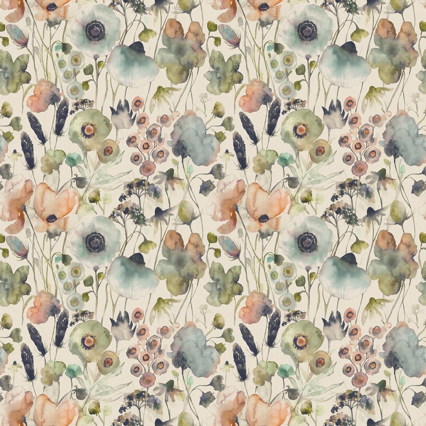 Hibbertia Linen 145Cm Fiona Fabric - Coral/Cloud Sample