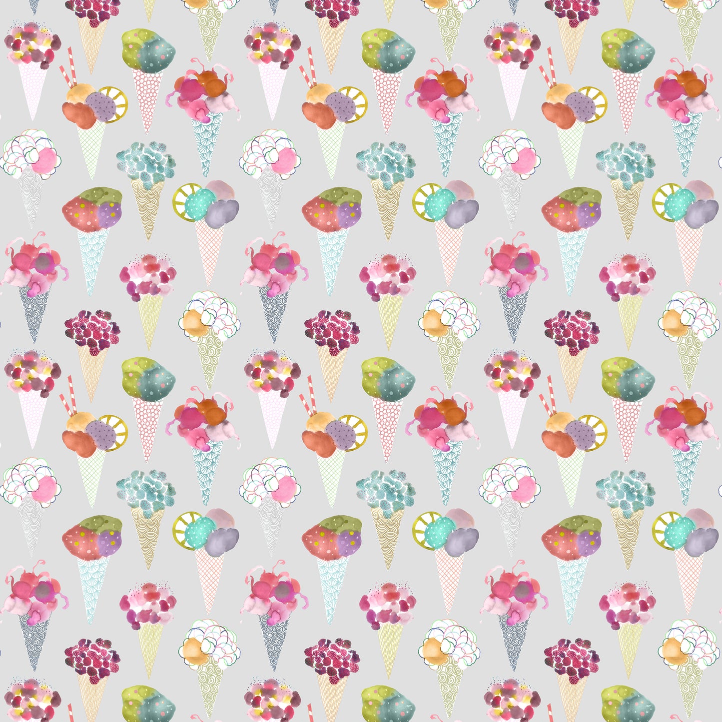 Ice Cream Mini Pastels Oil Cloth Metre
