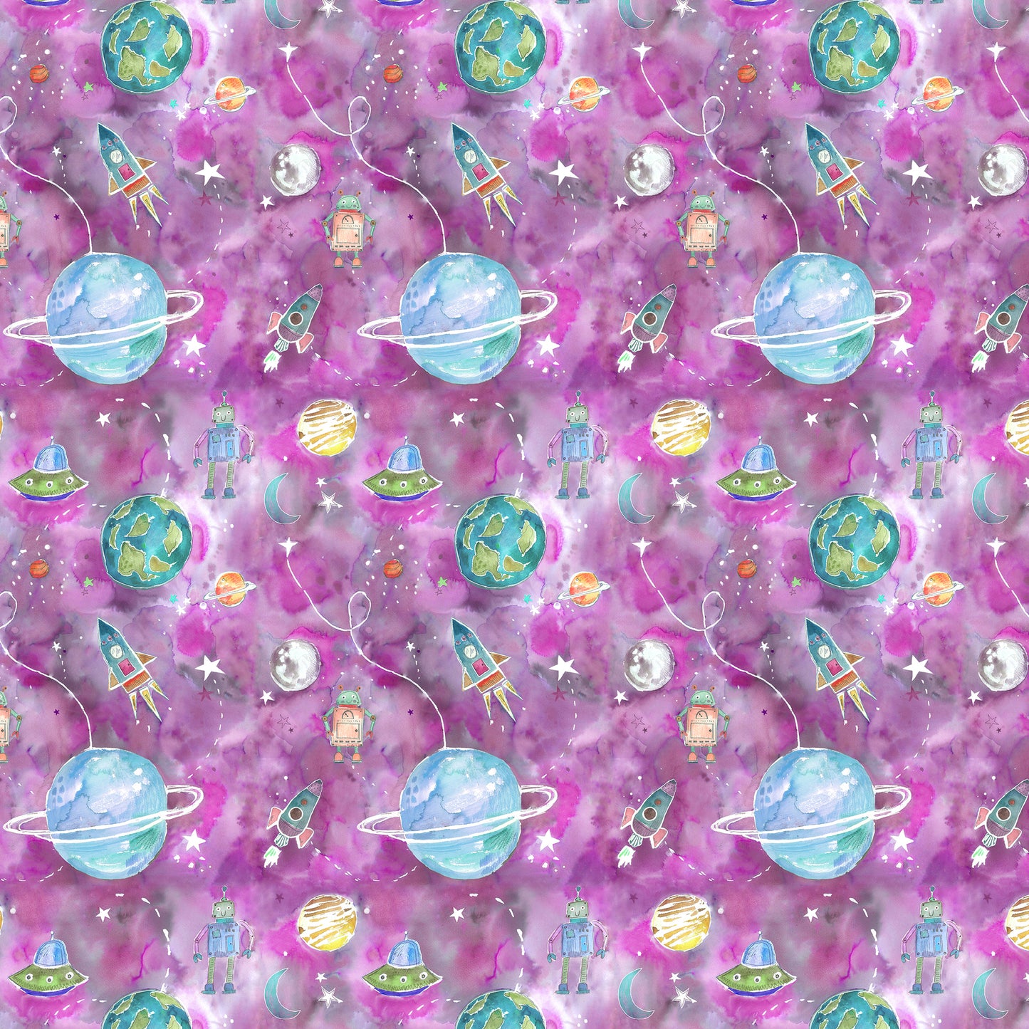 Out Of This World 145Cm Ann Fabric - Blossom Sample