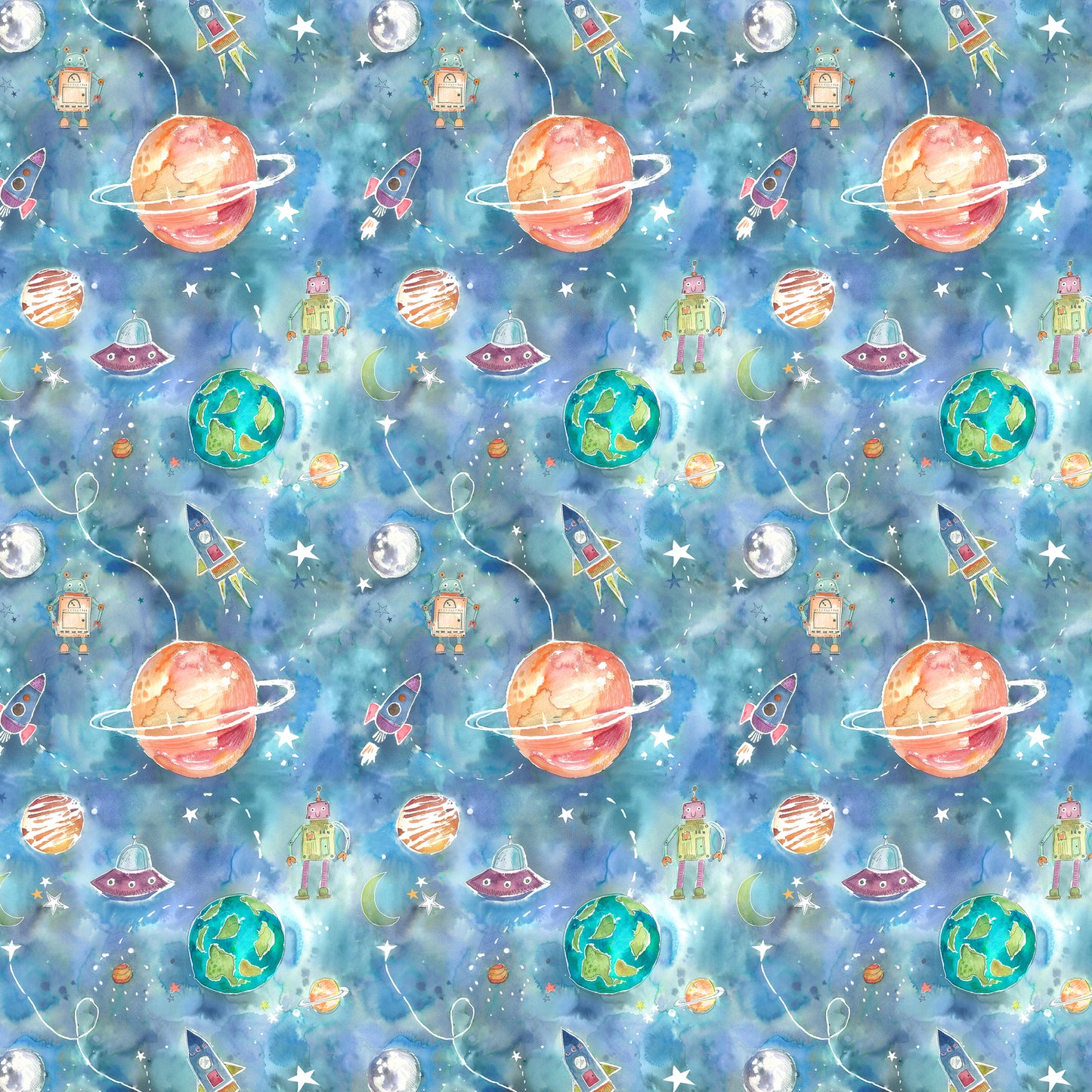 Out Of This World 145Cm Ann Fabric - Sky Sample