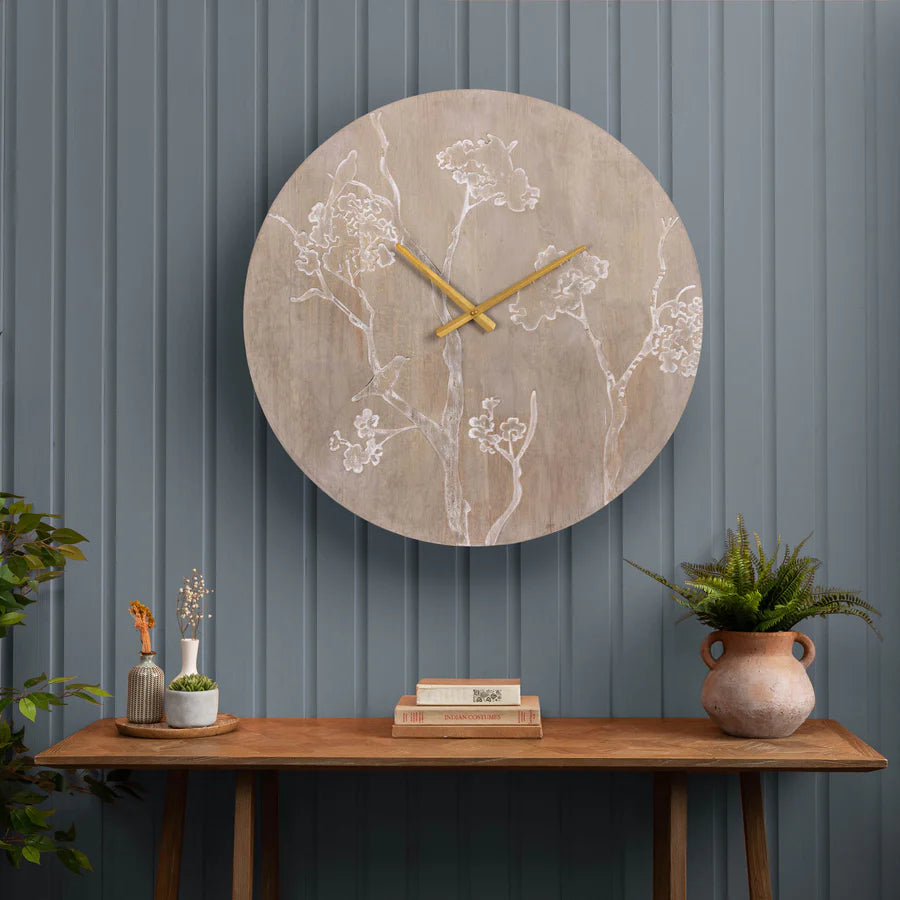 Paloma Wooden Clock Weathered Oak