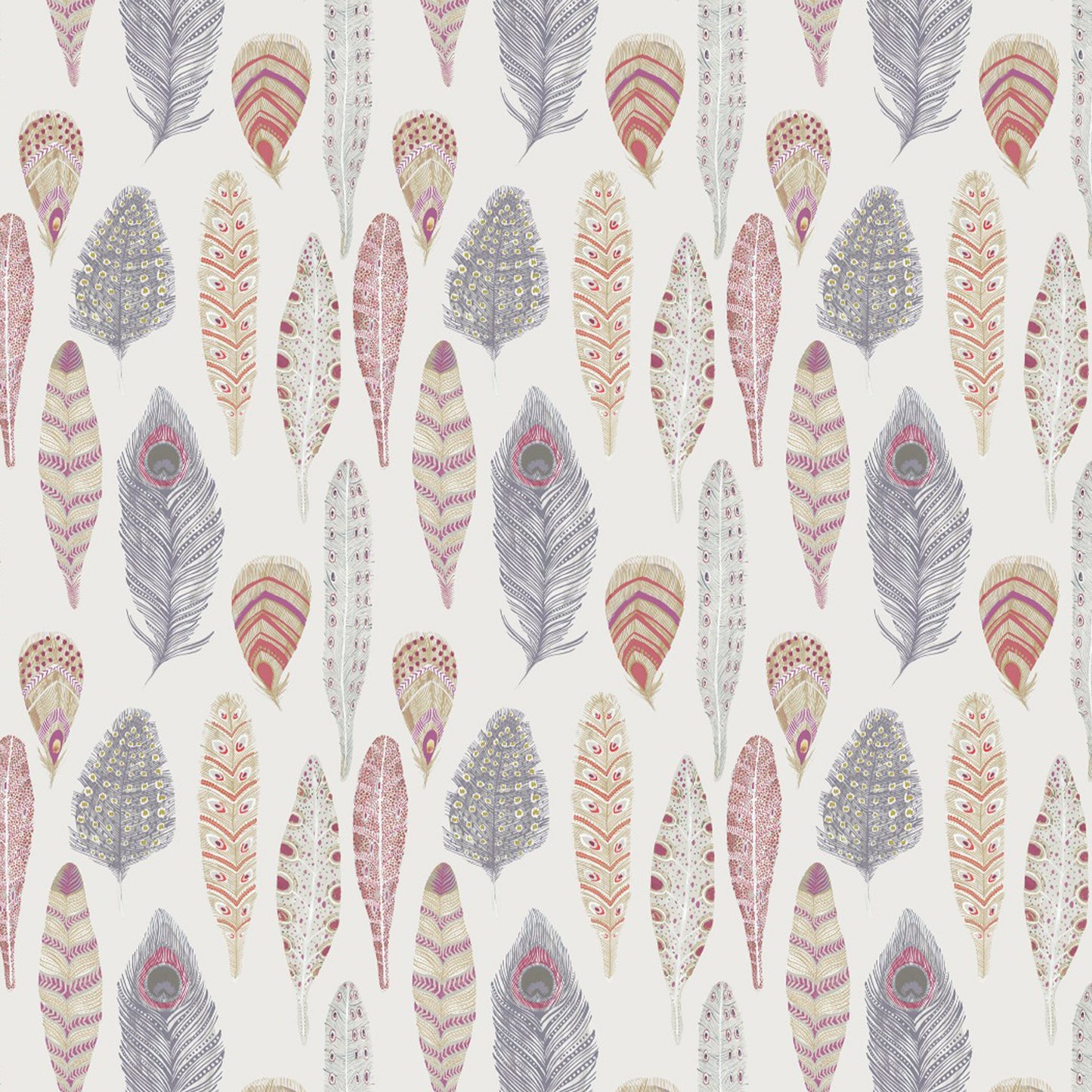 Samui Print 140Cm Sasha White Fabric - Paprika Sample