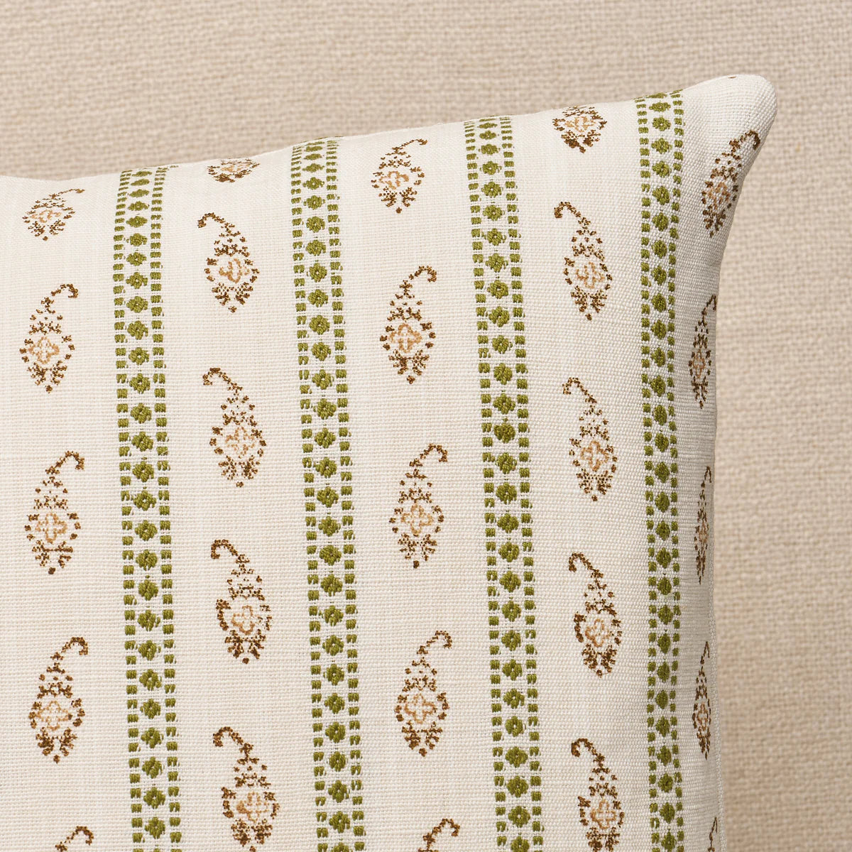 Eddie Hand Block Print Pillow - Green