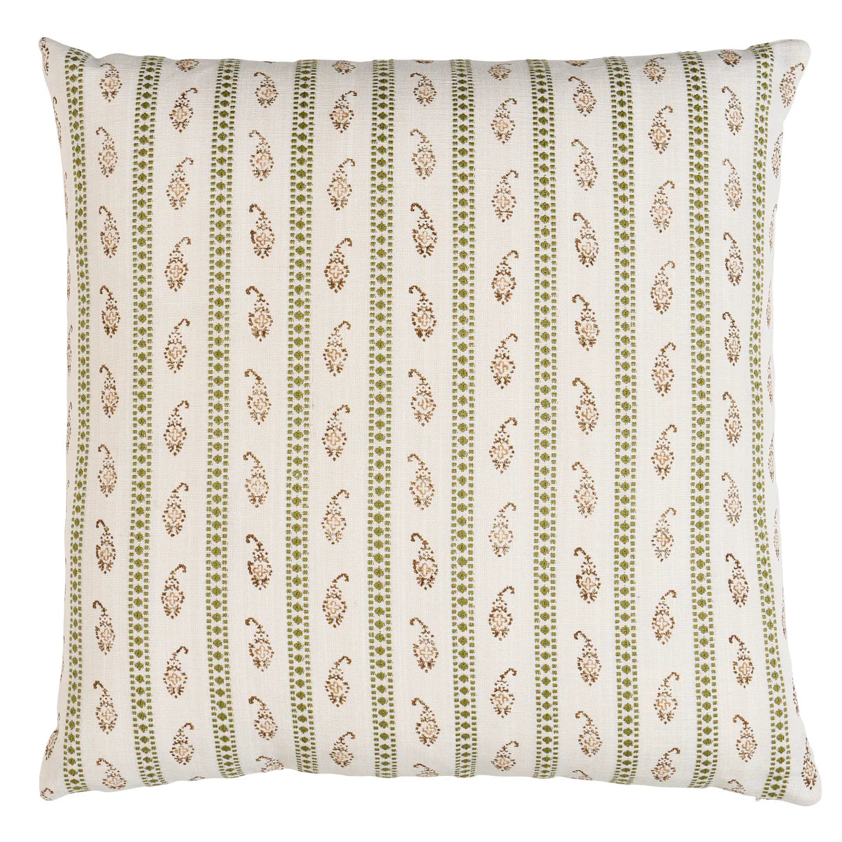 Eddie Hand Block Print Pillow - Green