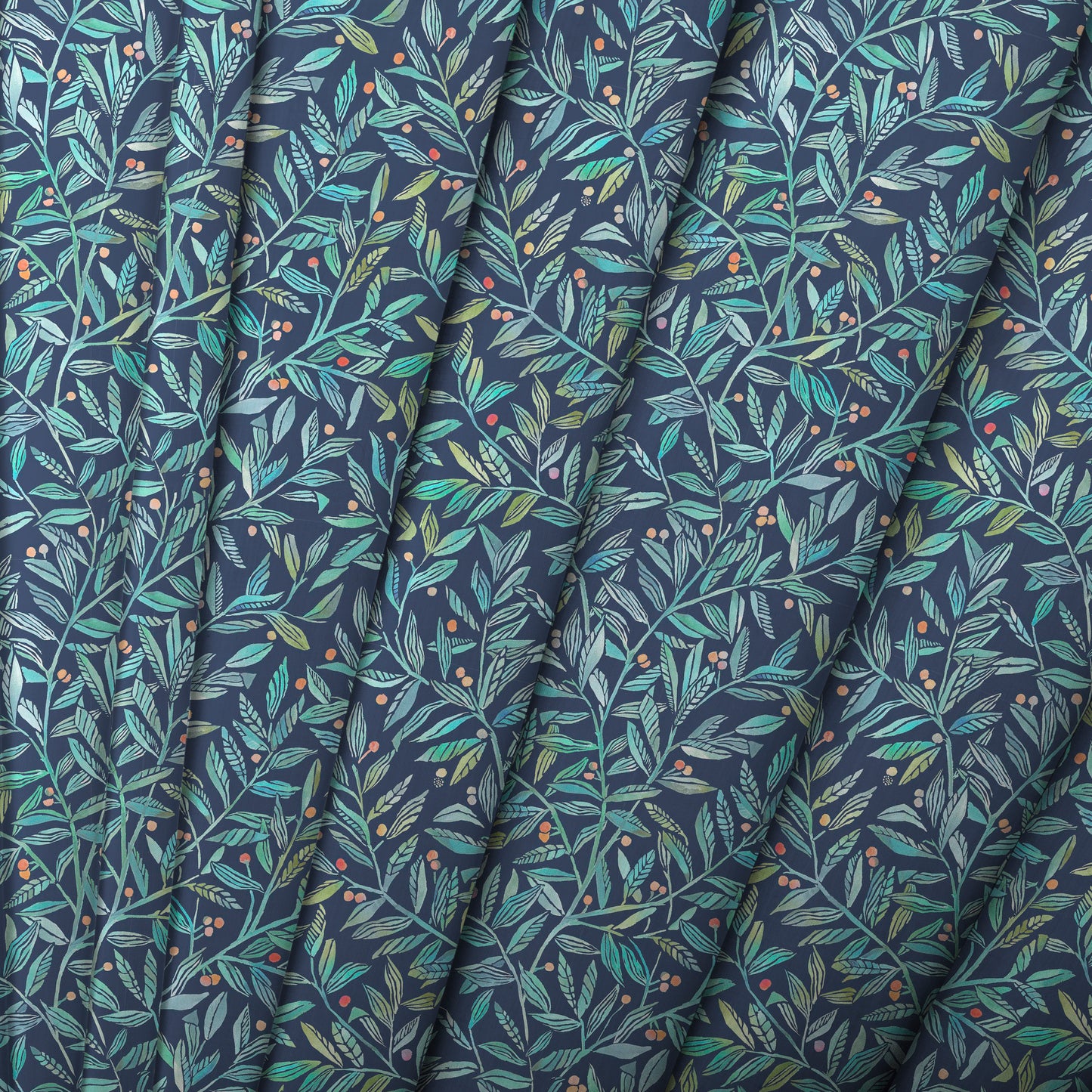 Torquay 152Cm Poplin Dress Fabric Metre - Pomegrante Navy