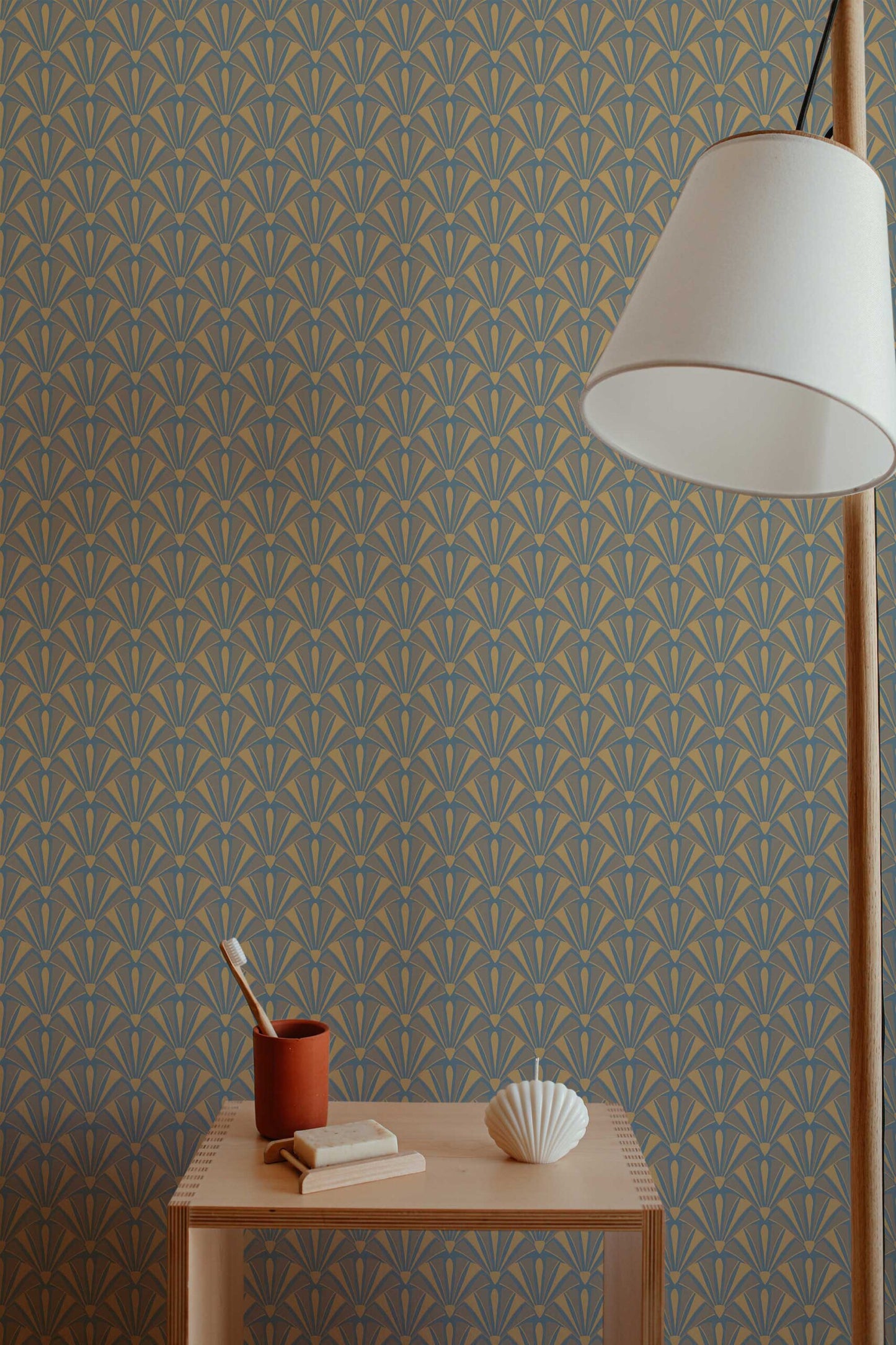 Elegant Brown Art Deco Wallpaper