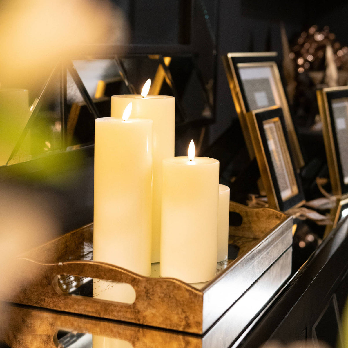 Natural Glow 3x8 LED Cream Wax Candle