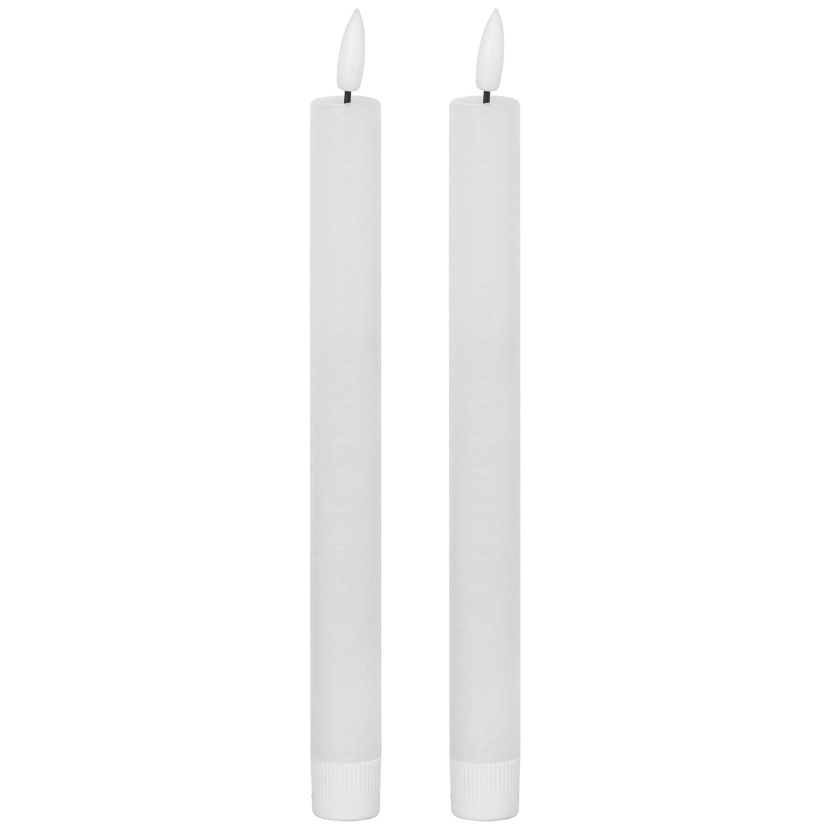 Natural Glow Set of 2 White LED Dinner Candles