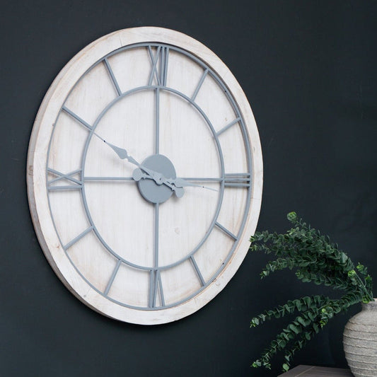Williston White Large Wall Clock