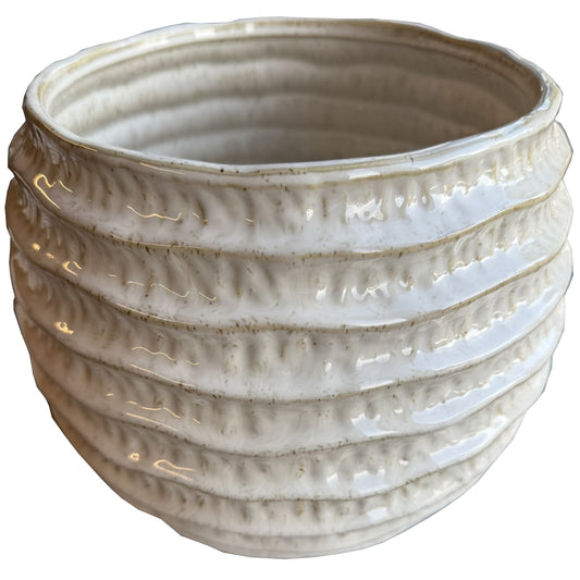 Pallida Ridged Pot Vase