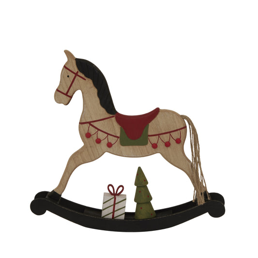 Large Rustic Decorated Rocking Horse
