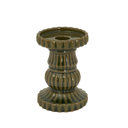 Alora Olive Ceramic Pillar Candle Holder