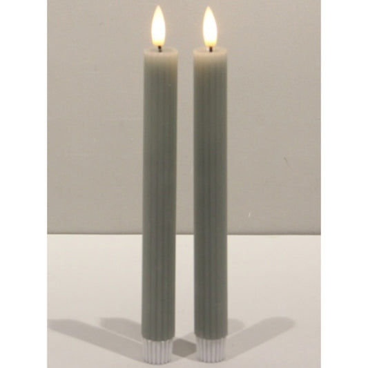 Luxe Collection Natural Glow Sage  Ribbed Taper Candles