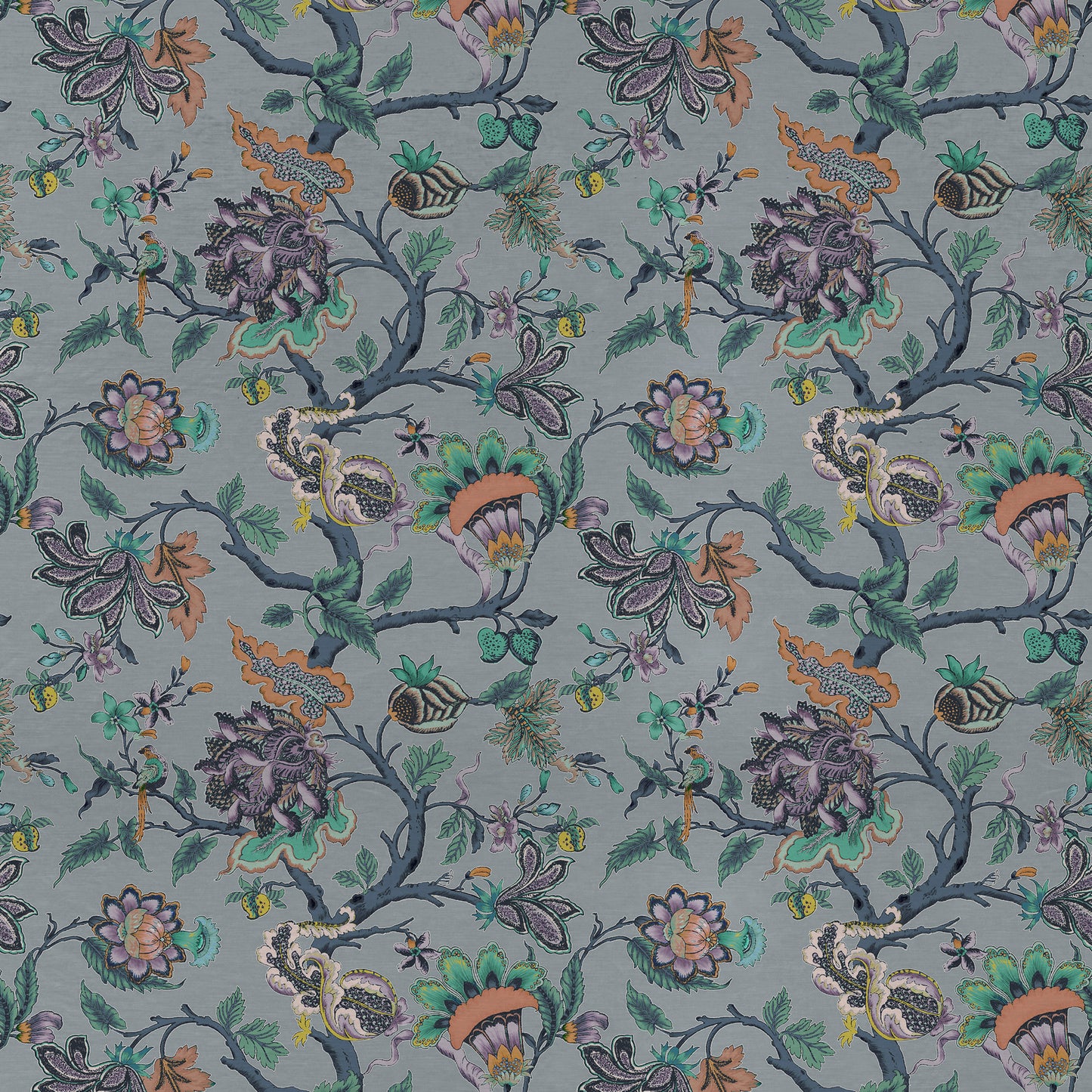 Adhira 140Cm Heavy Como Ivory Fabric Metre - Sapphire