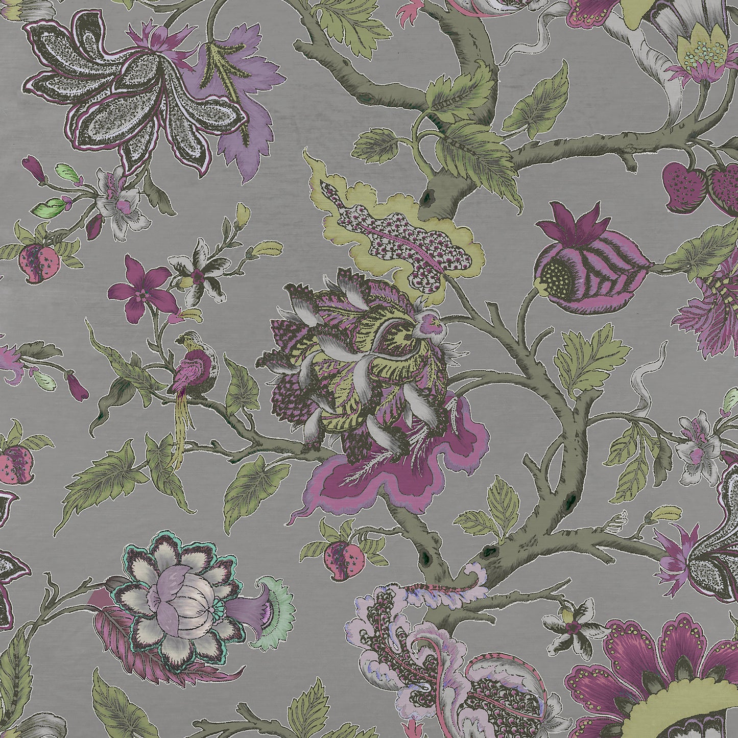 Adhira 140Cm Heavy Como Ivory Fabric - Violet Sample