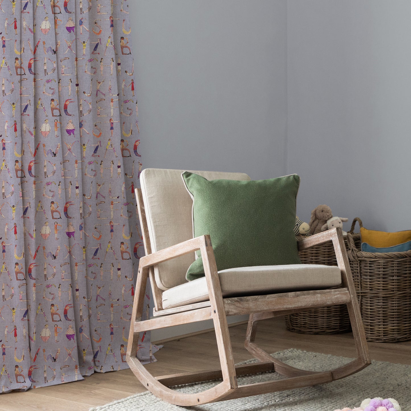 Alphabet People 145Cm Ann Fabric Metre - Lilac