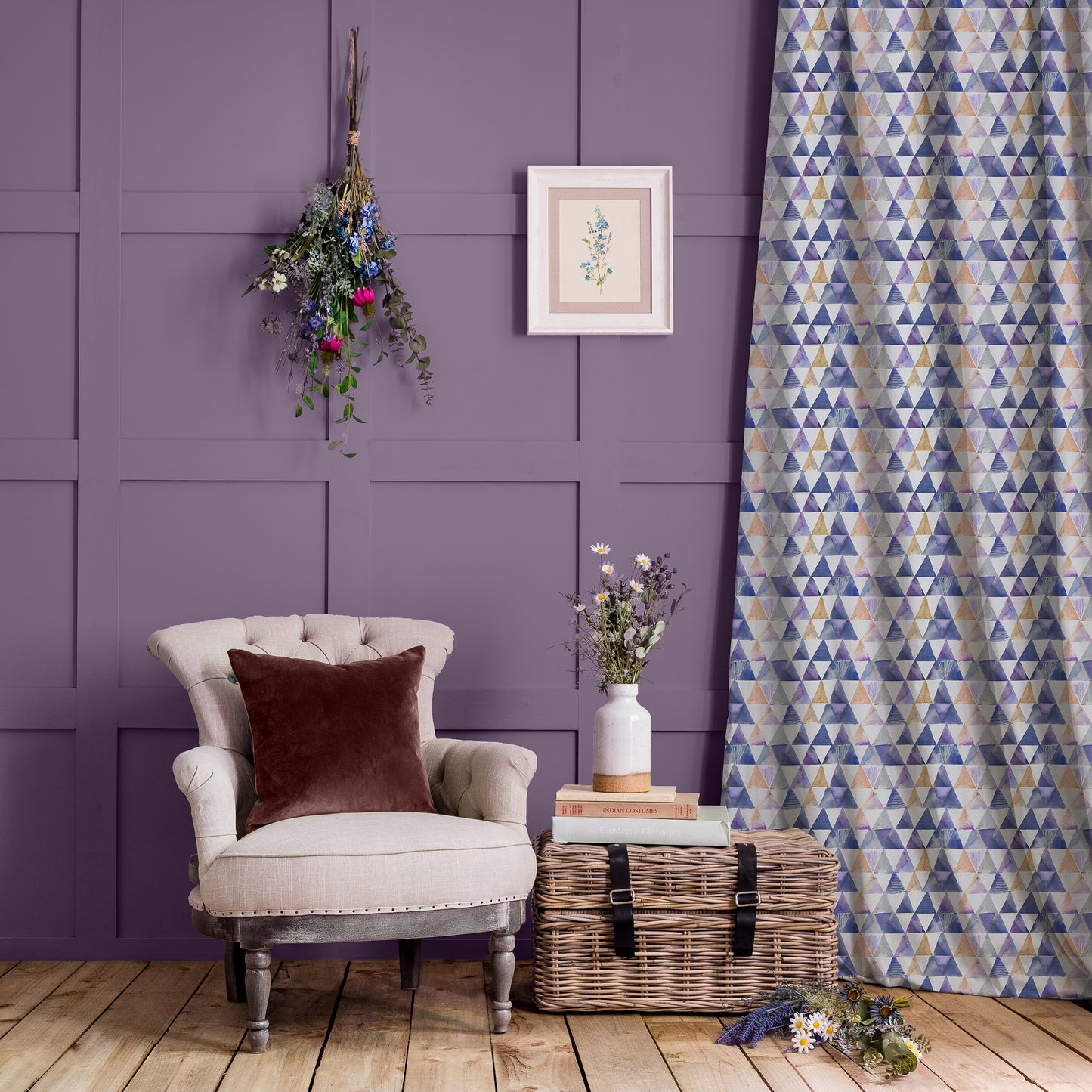 Andes 145Cm Ann Fabric Metre - Violet