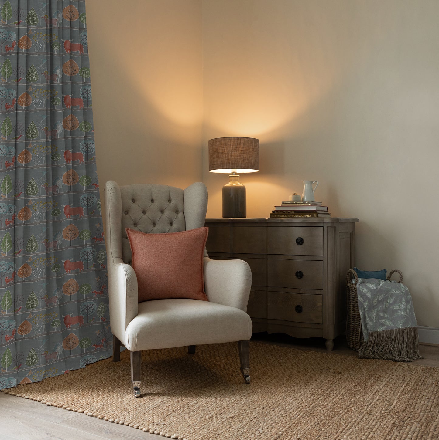 Ariundle 147Cm Helena Fabric - Persimmon Sample