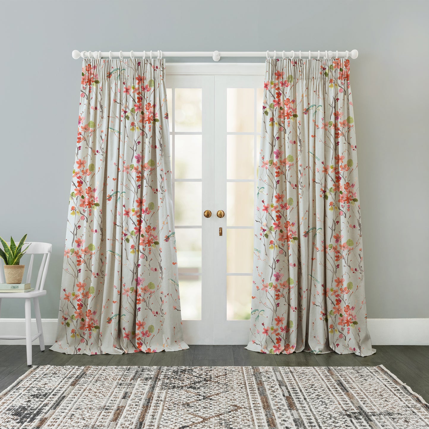 Armathwaite 145Cm Ann Fabric - Coral/Dove Sample