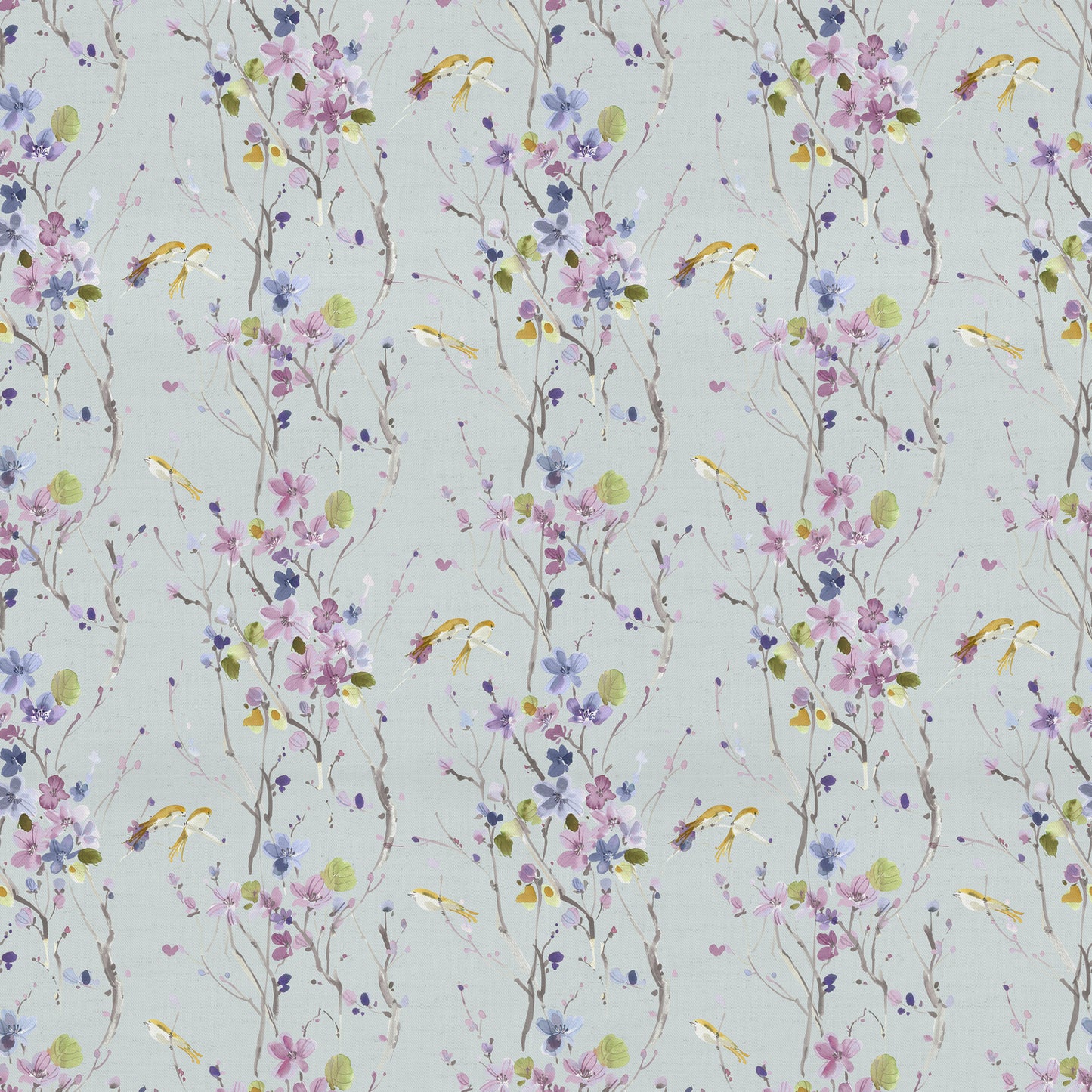 Armathwaite 145Cm Ann Fabric Metre - Violet/Duck Egg