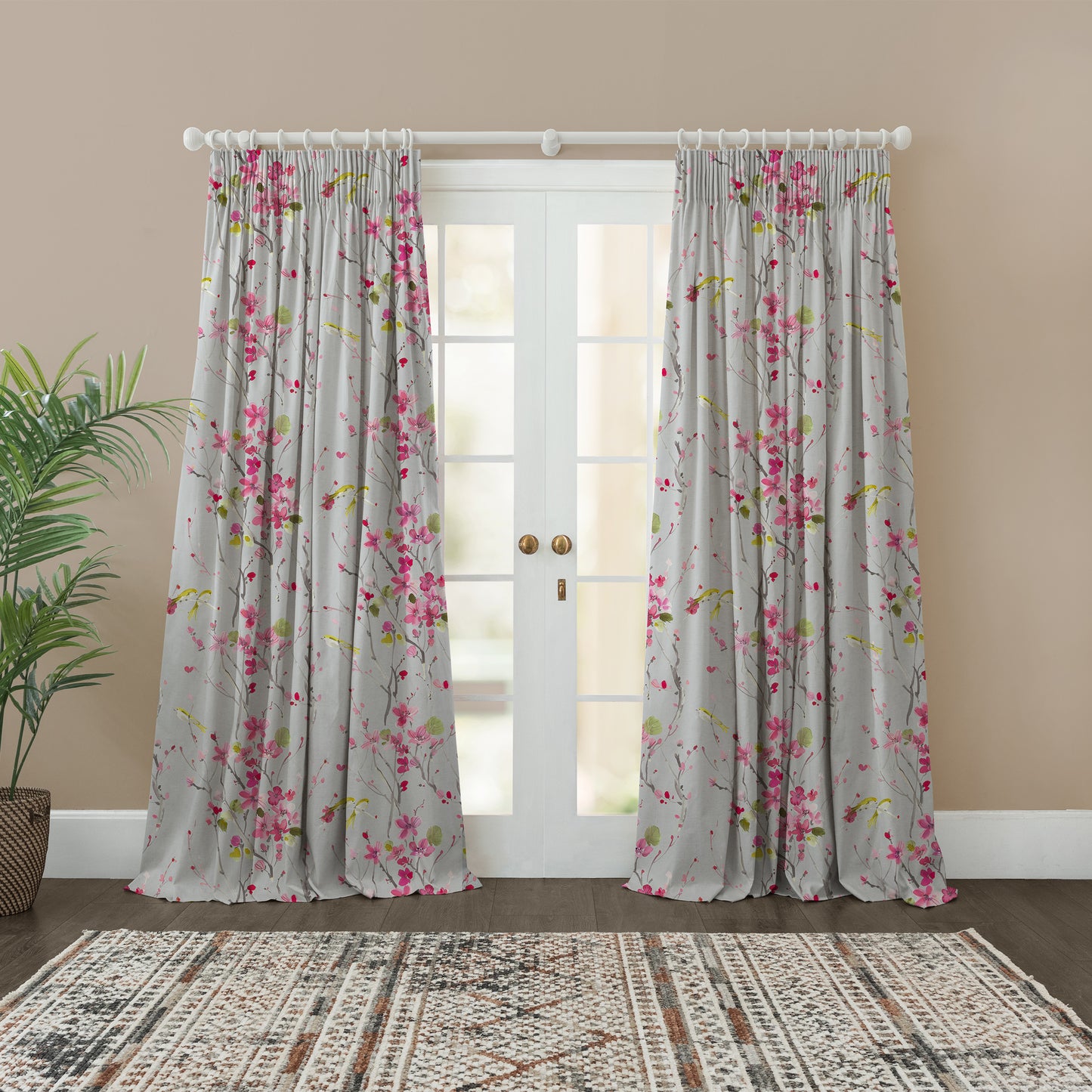 Armathwaite 145Cm Ann Fabric Metre - Blossom/Silver