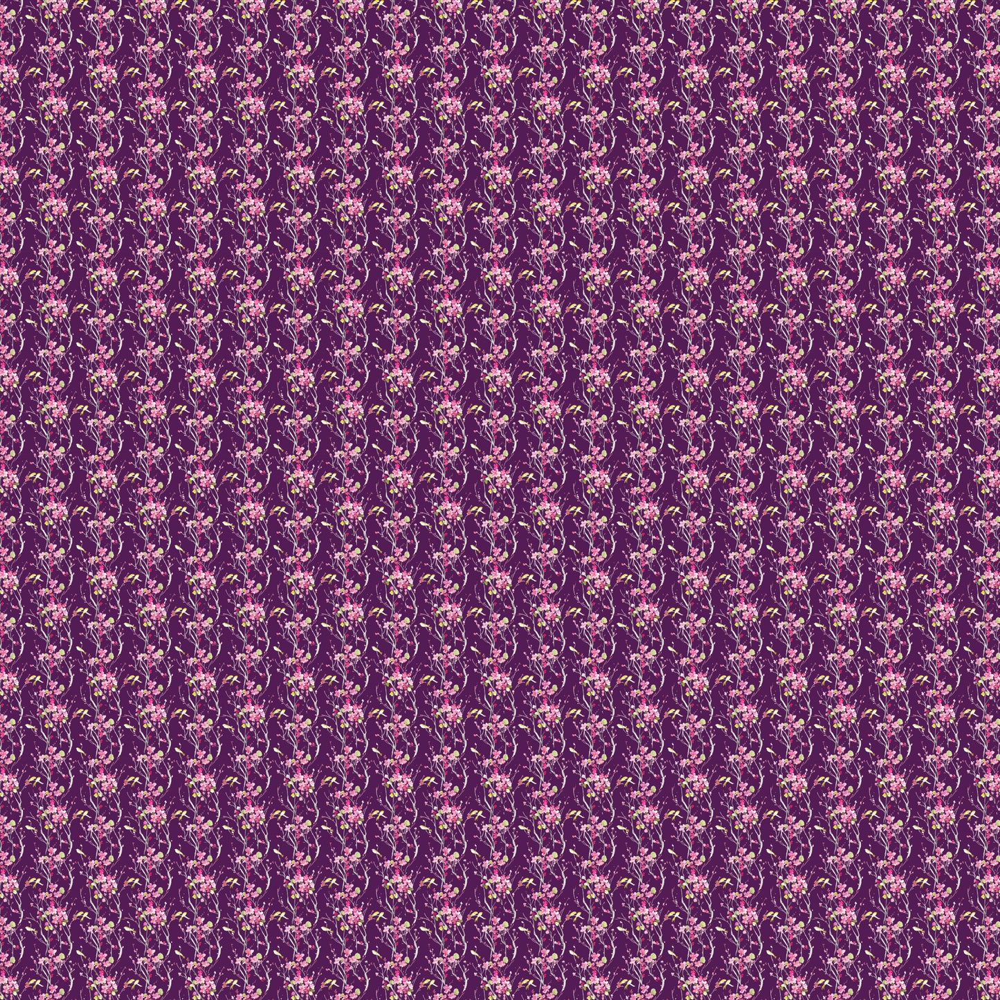 Armathwaite Poplin 152Cm Dress Fabric - Blossom/Plum Sample