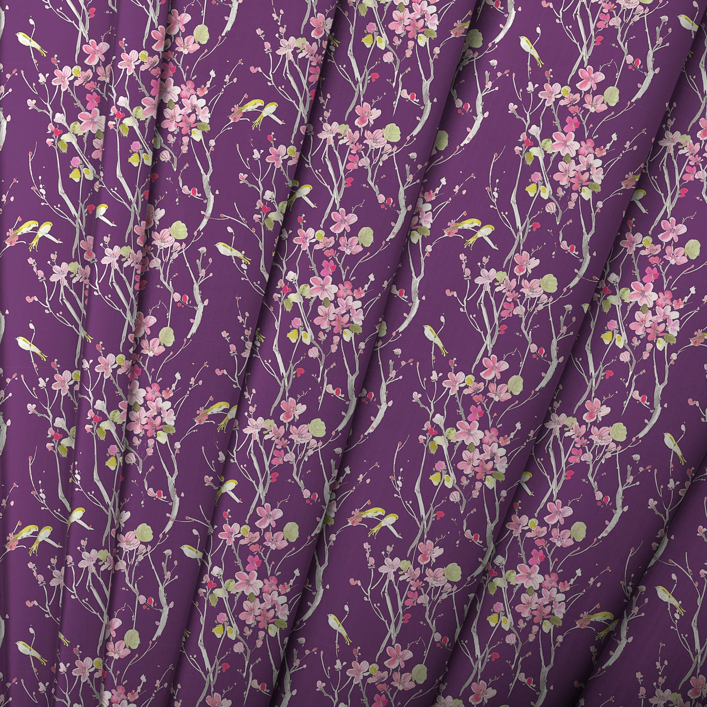 Armathwaite Poplin 152Cm Dress Fabric - Blossom/Plum Sample