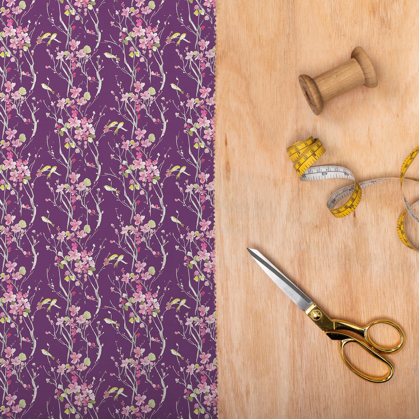 Armathwaite Poplin 152Cm Dress Fabric Metre - Blossom/Plum