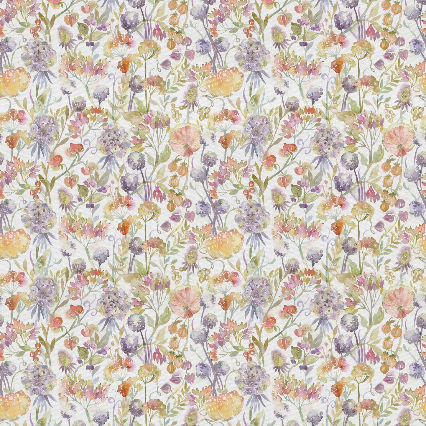 Autumn Floral 140Cm Sasha White Fabric Metre - Cream