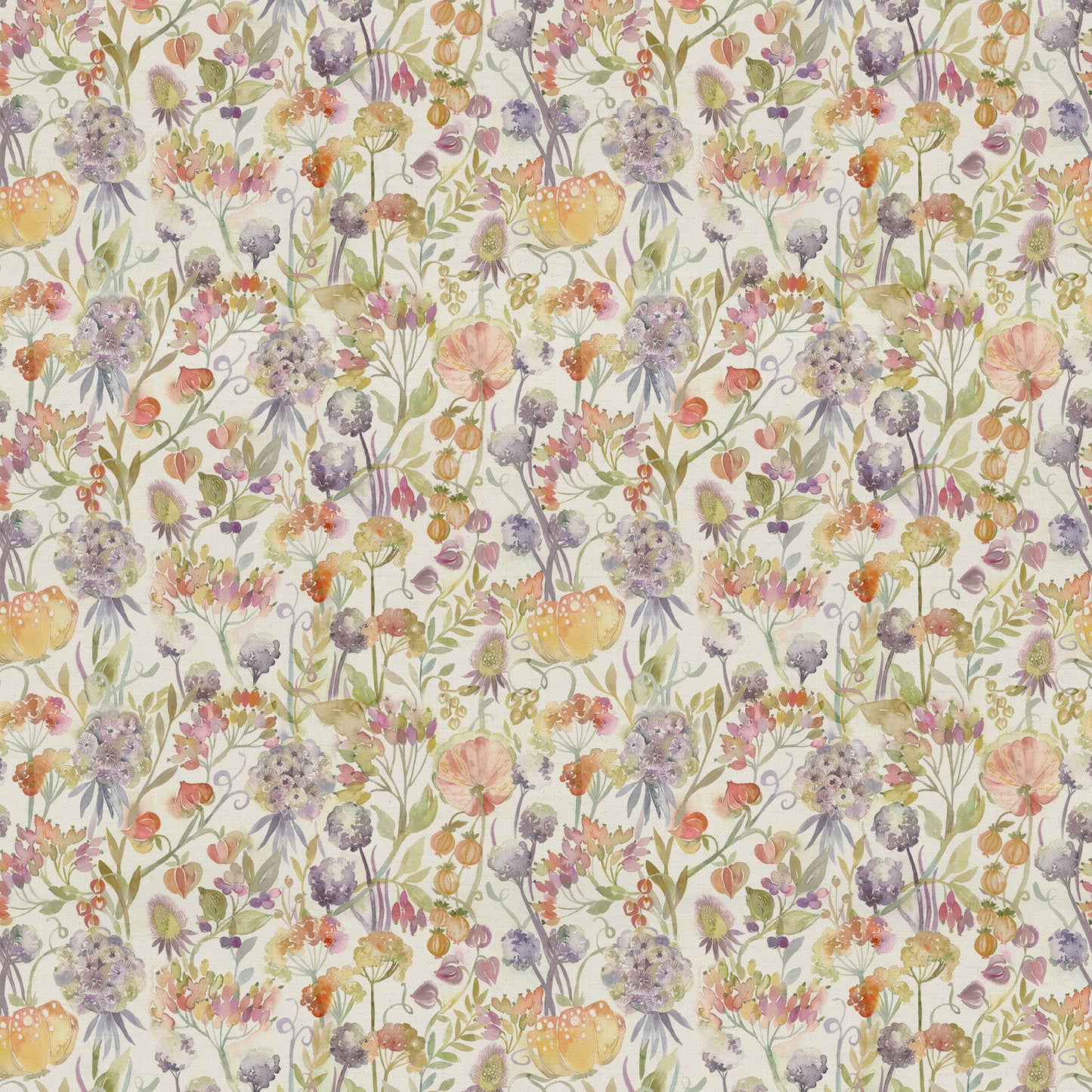 Autumn Floral 140Cm Sasha Linen Fabric Metre - Linen