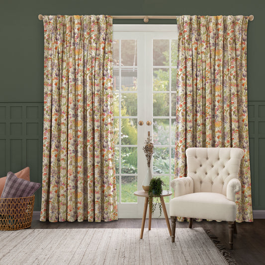 Autumn Floral 140Cm Sasha Linen Fabric Metre - Linen